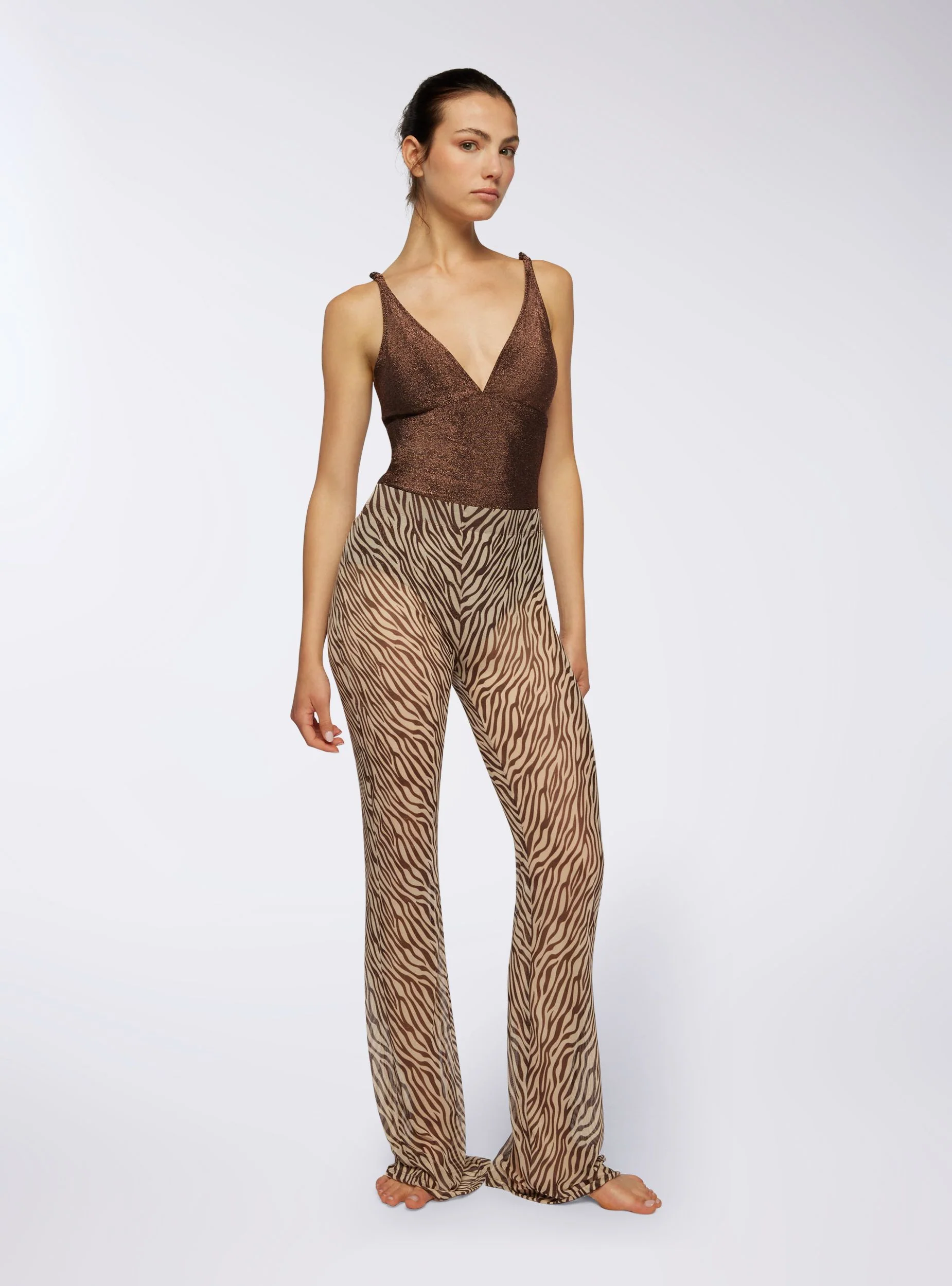 Pantaloni zebrati semitrasparenti