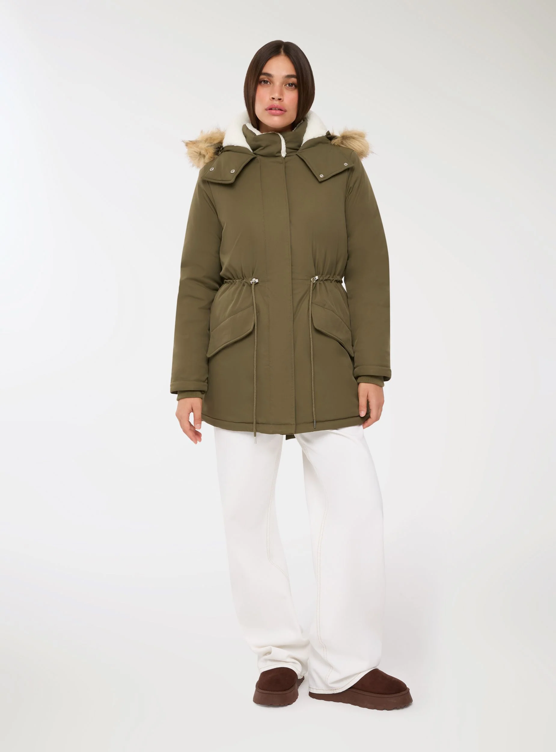 Parka con interno in montone sintetico