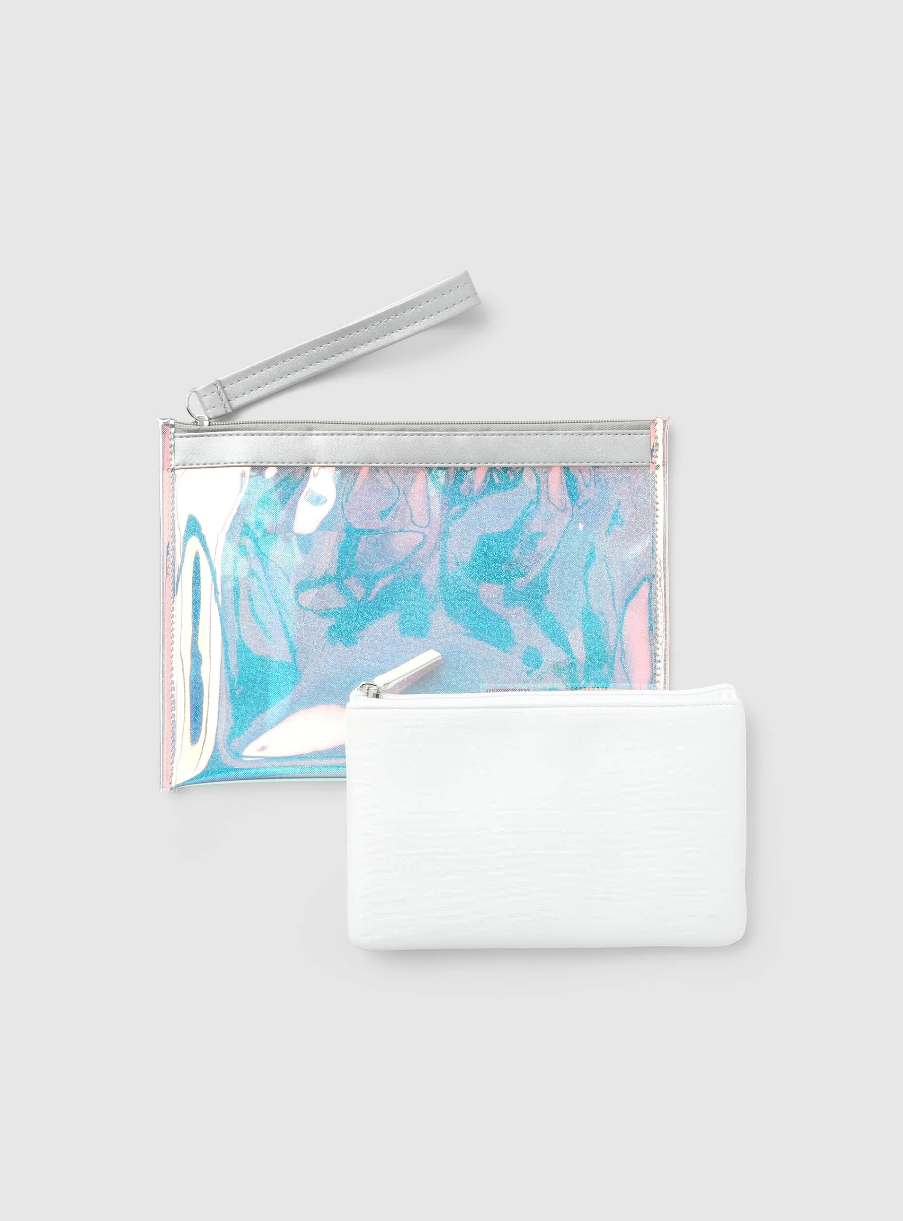 Pochette mare con effetto olografico