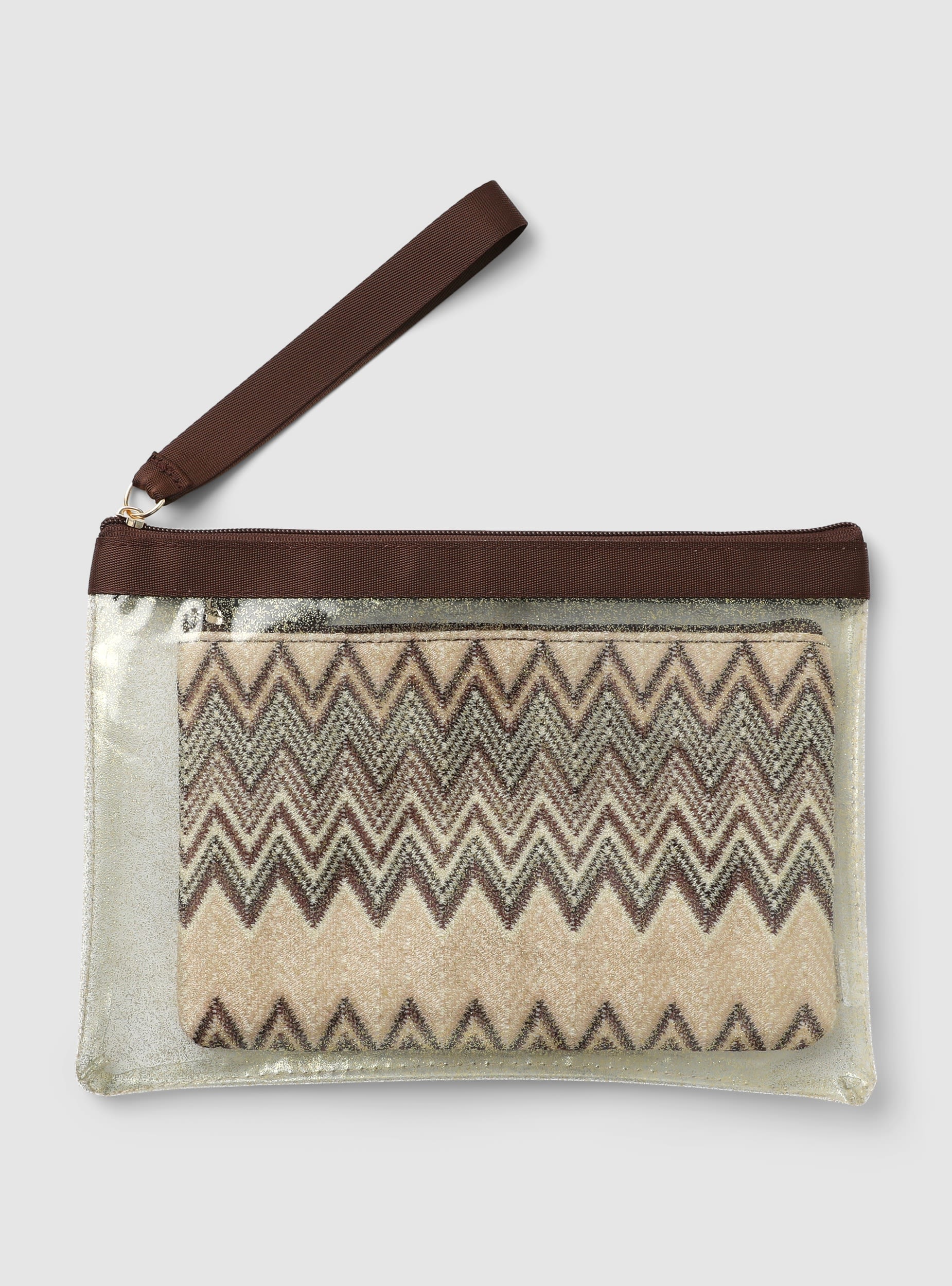 Pochette mare con motivo chevron effetto luccicante - Image 2