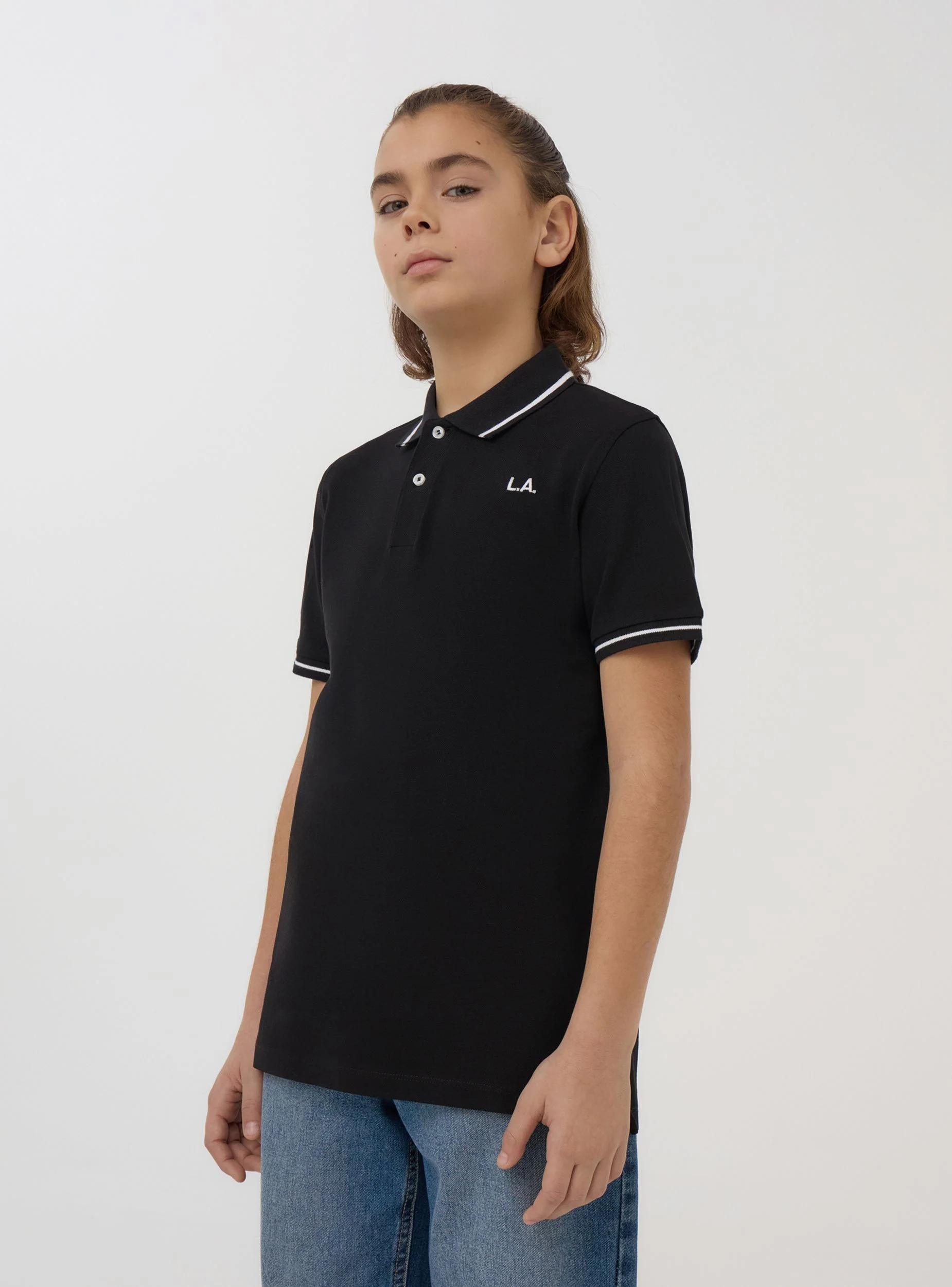 Polo con ricamo e profili a contrasto - Image 2