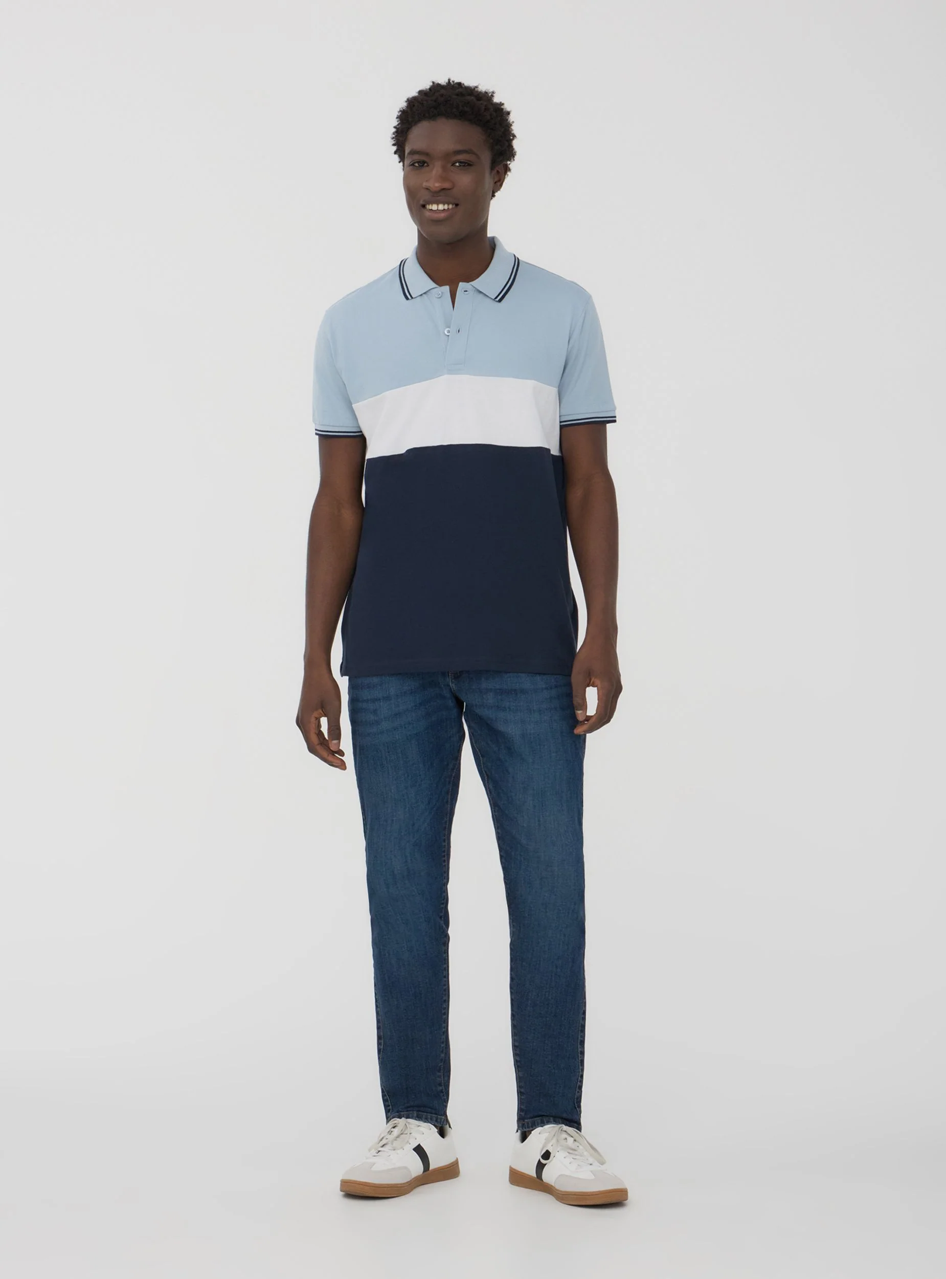 Polo in piquet block color