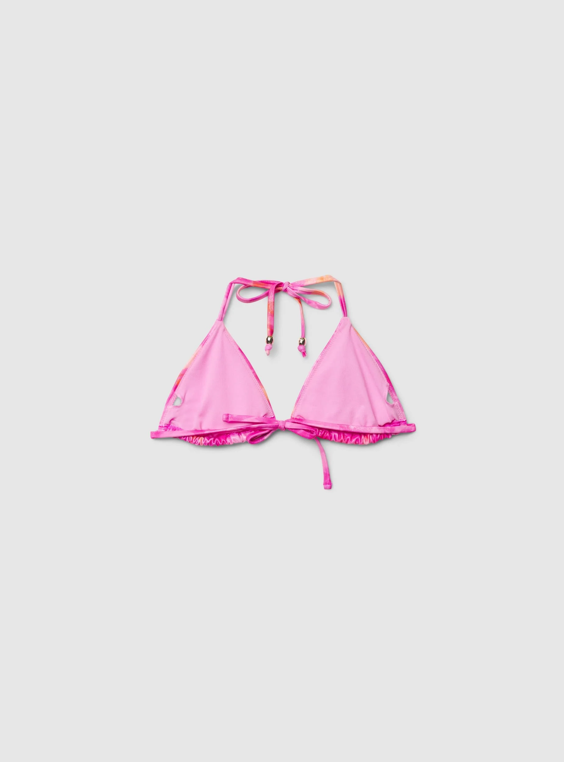 Reggiseno bikini a triangolo sfumato con scritta