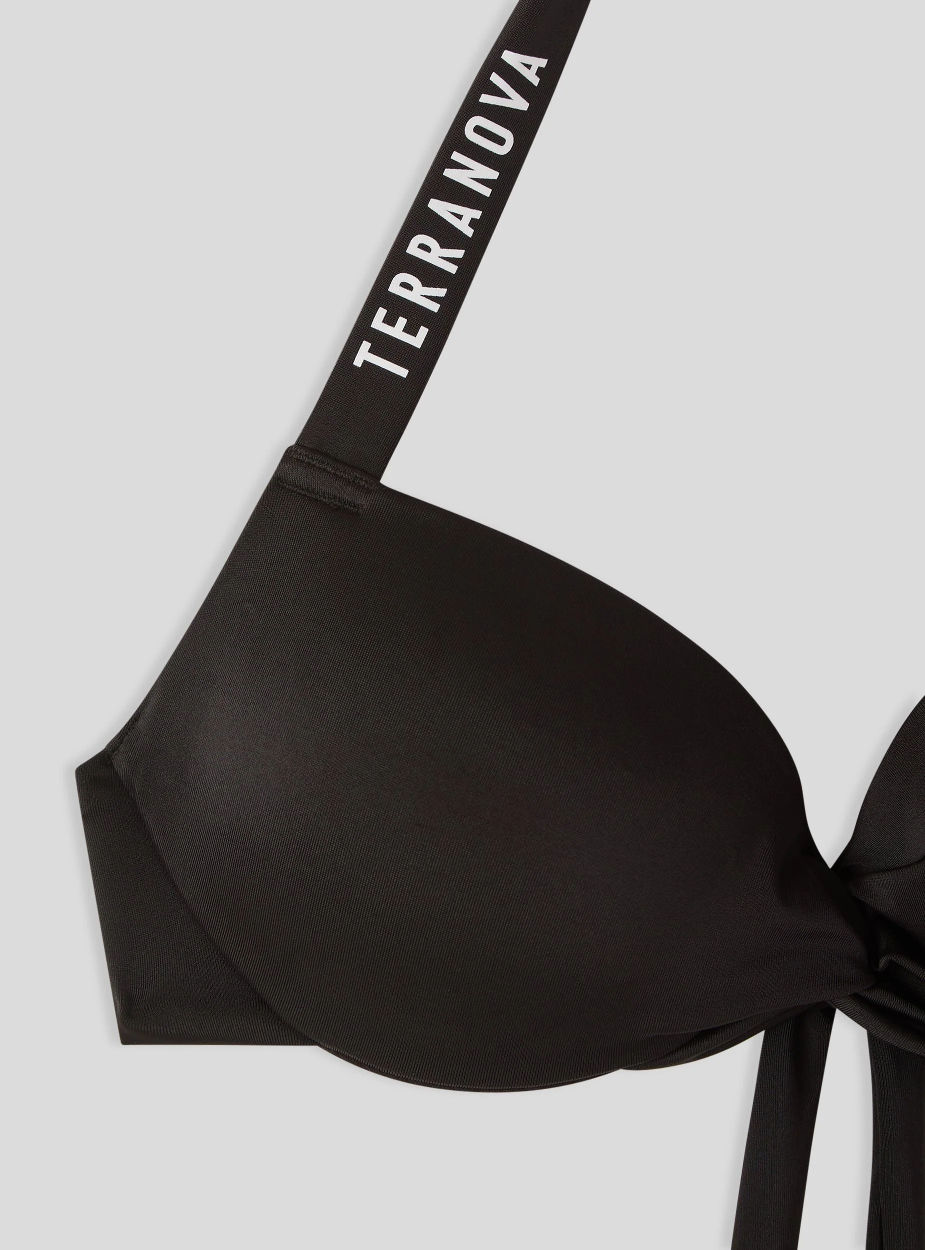 Reggiseno bikini push-up con incrocio e logo - Image 7