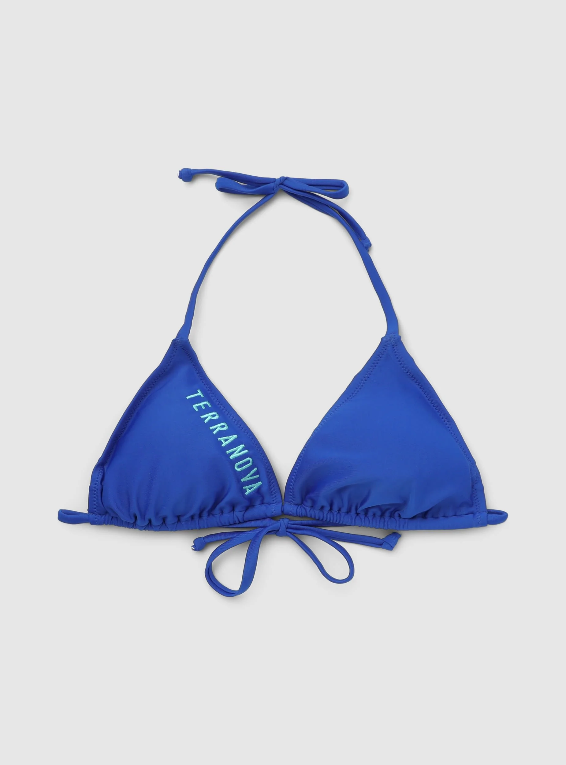 Reggiseno bikini triangolo a tinta unita con logo - Image 6