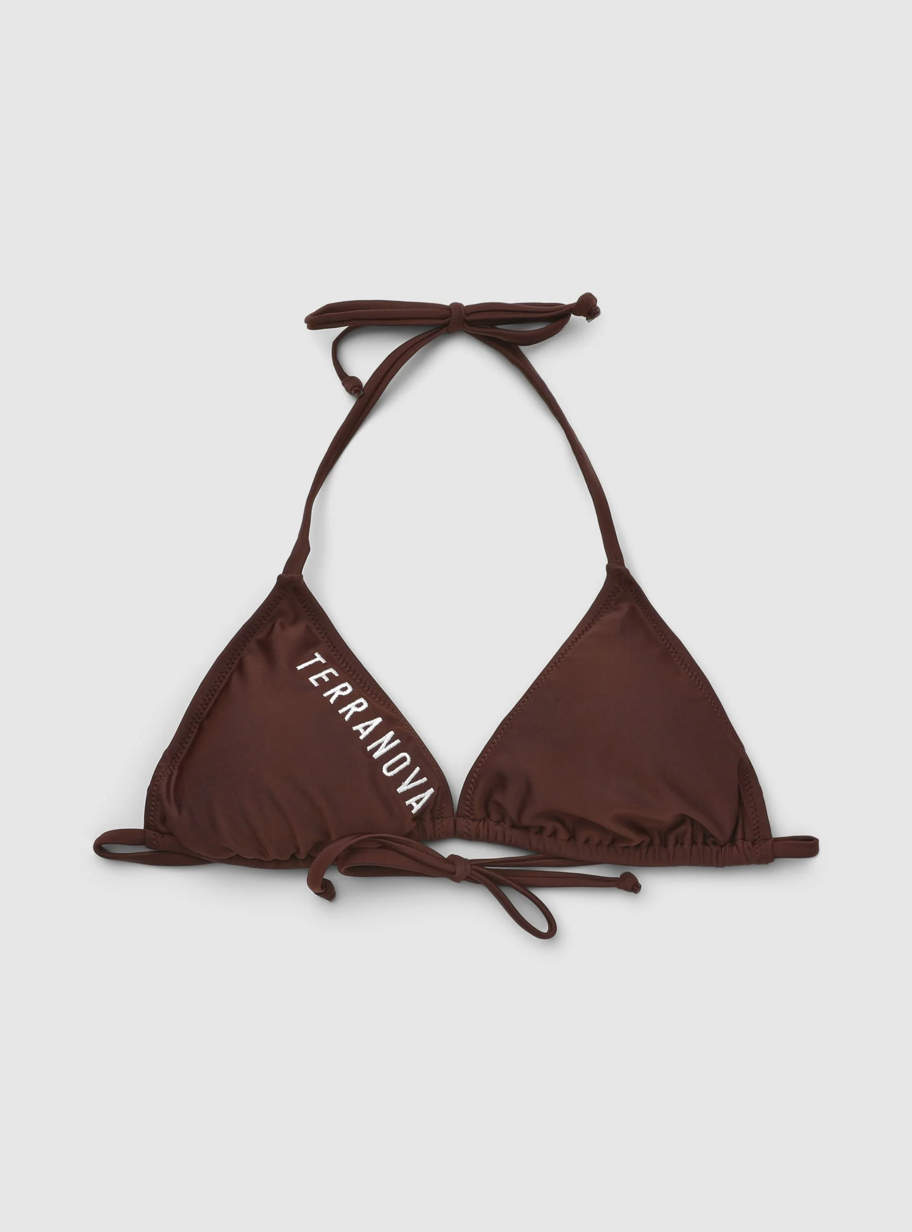 Reggiseno bikini triangolo a tinta unita con logo - Image 6