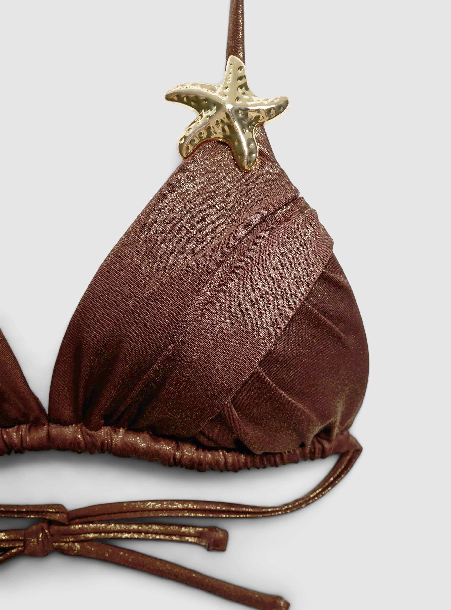 Reggiseno bikini triangolo con applicazioni a stella marina - Image 5