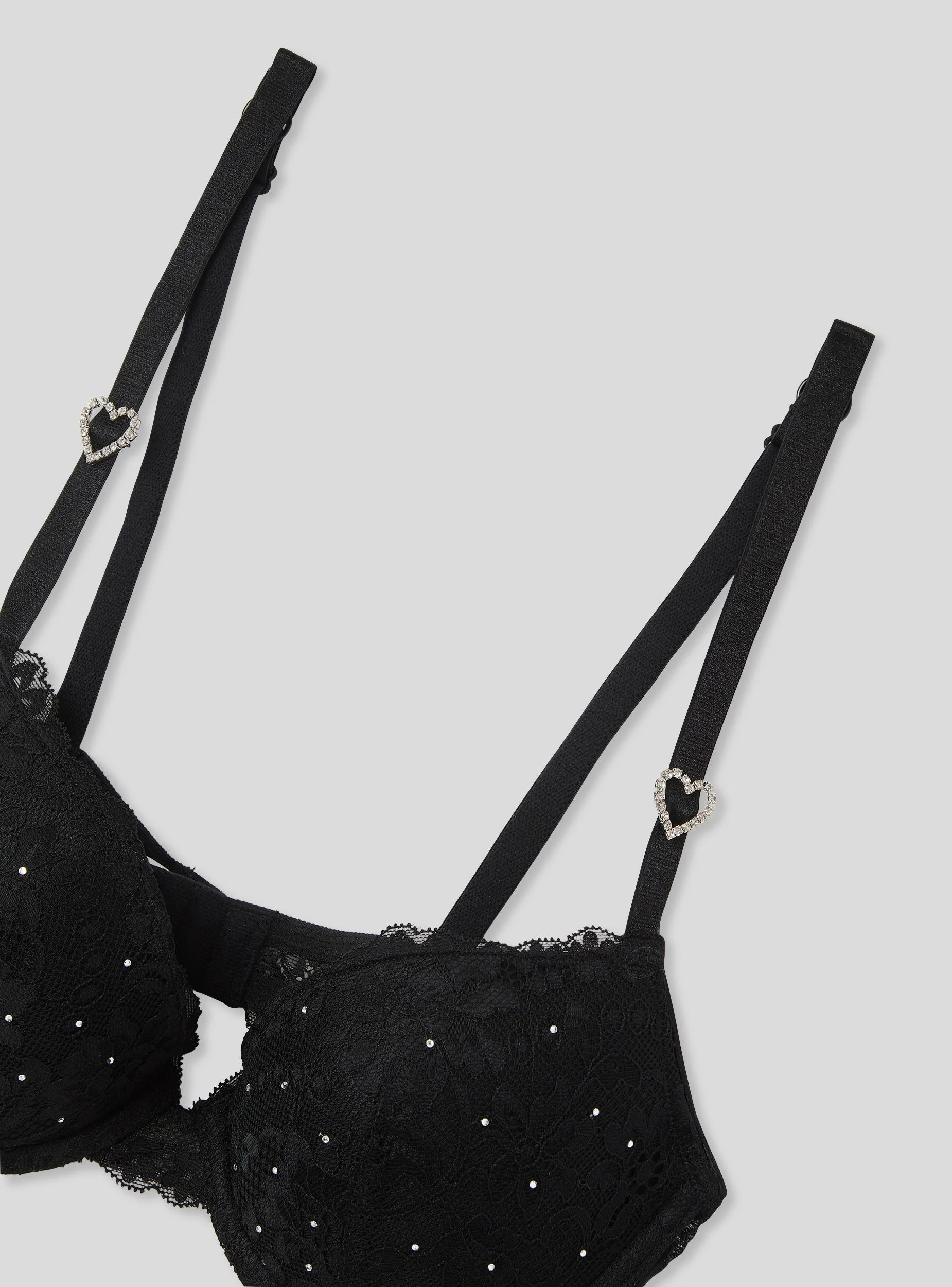 Reggiseno push-up con cuori in strass - Image 4