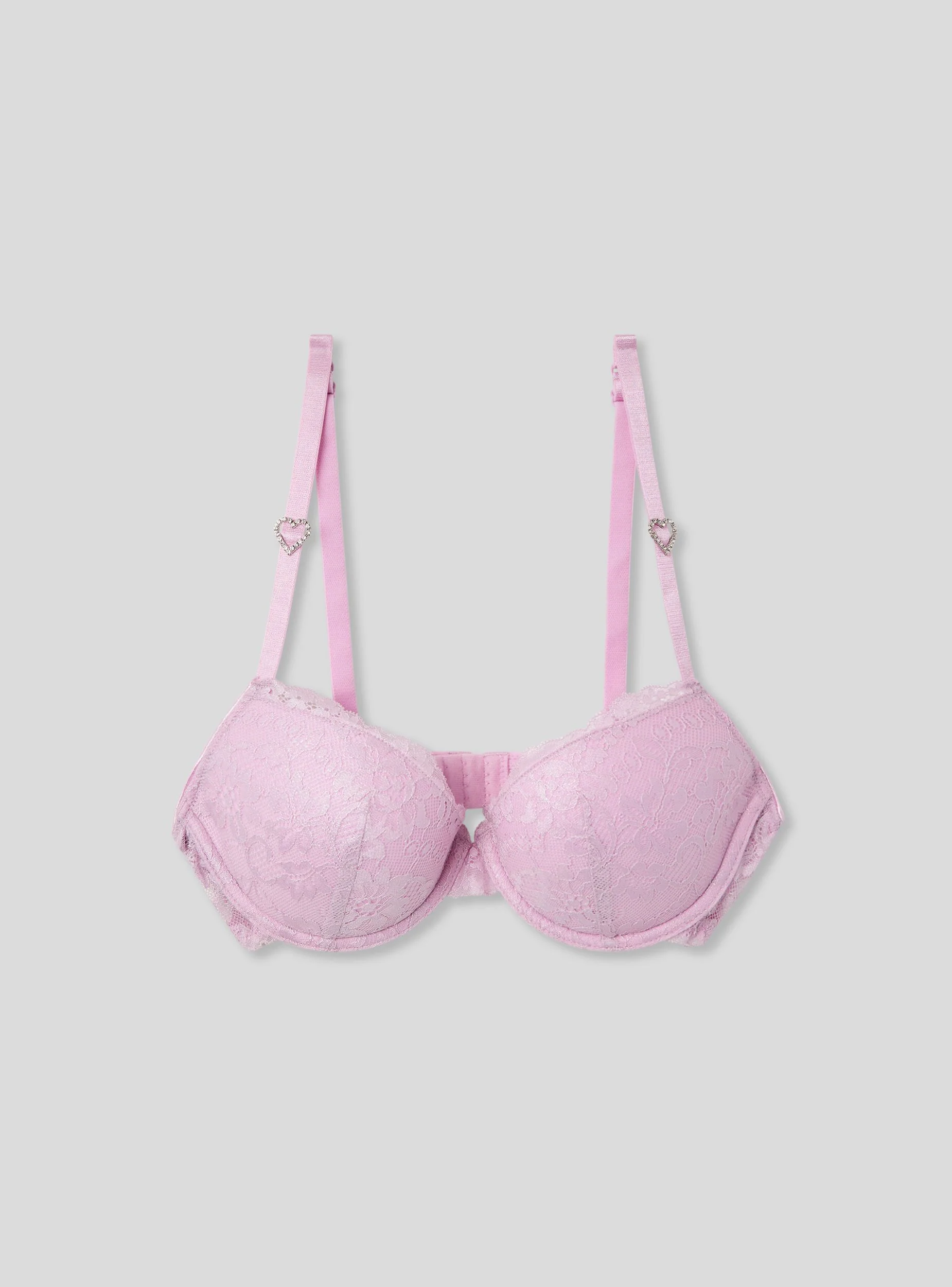 Reggiseno push-up in pizzo luccicante con cuori - Image 6