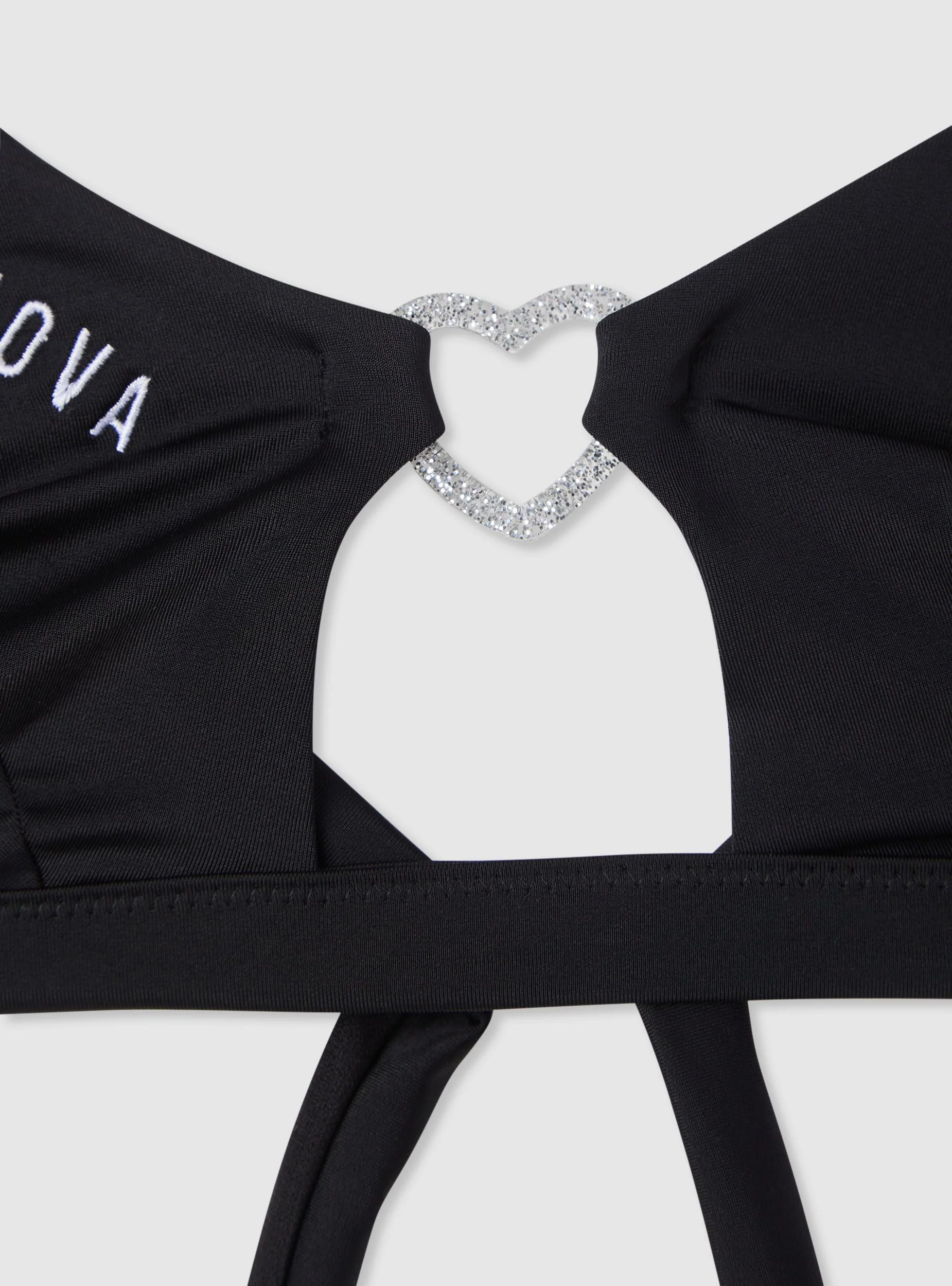 Reggiseno triangolo bikini con cuore e ricamo logo TRN