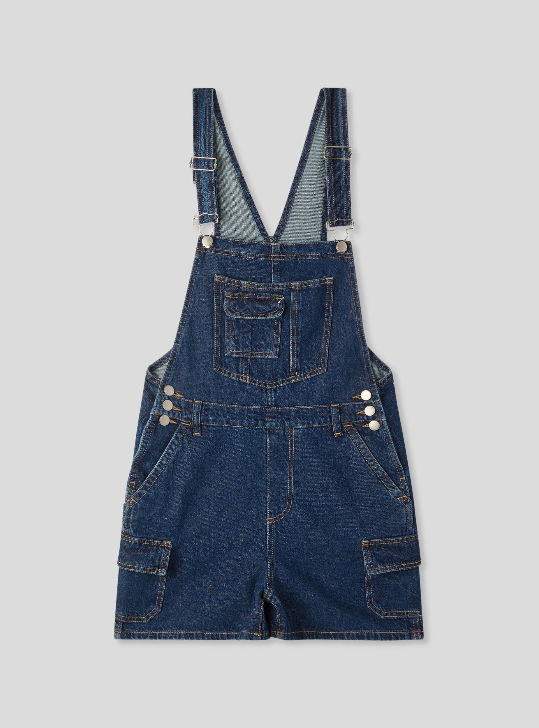 Salopette corta in denim - Image 5