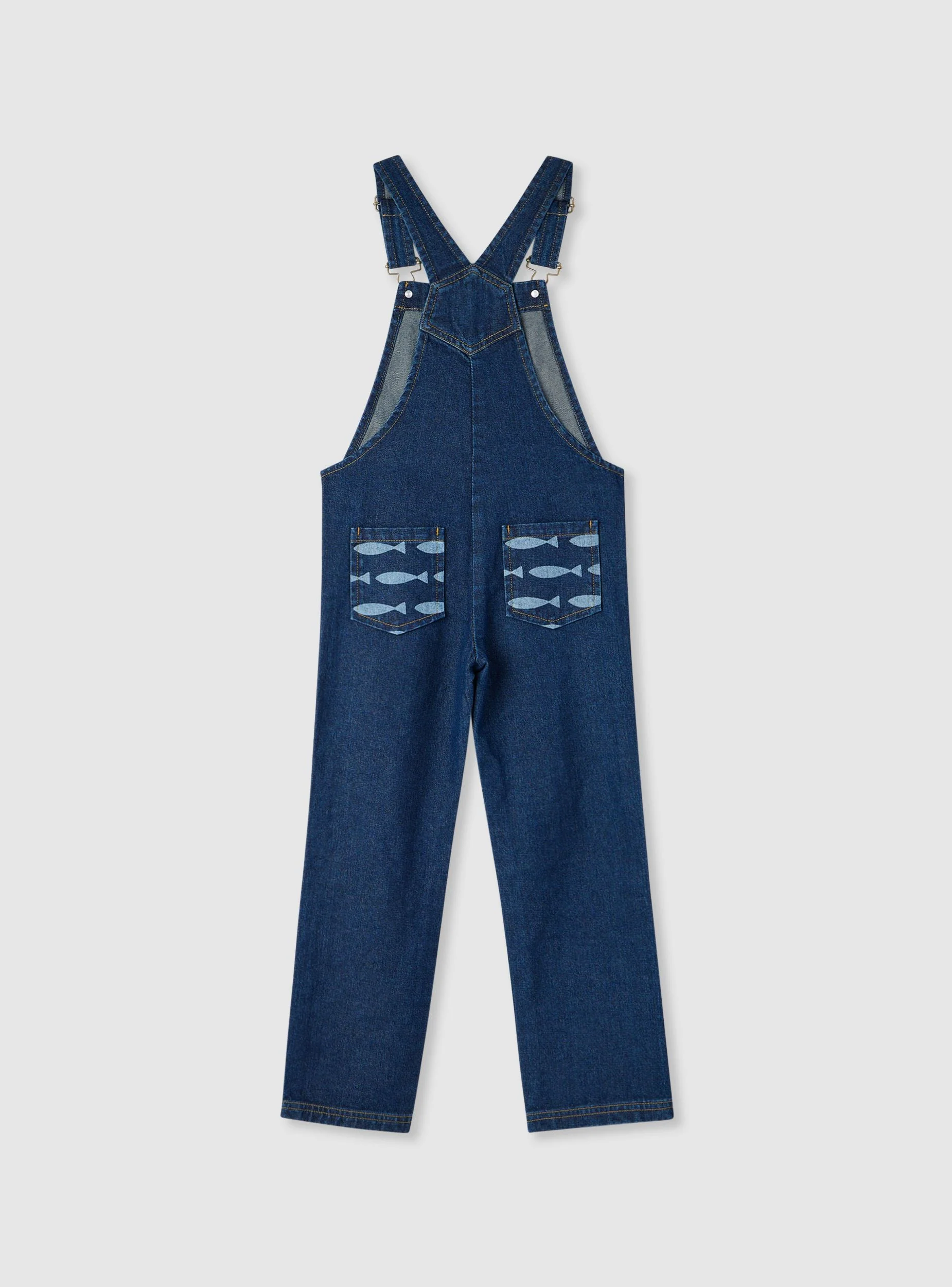Salopette jeans con tasche - Image 2