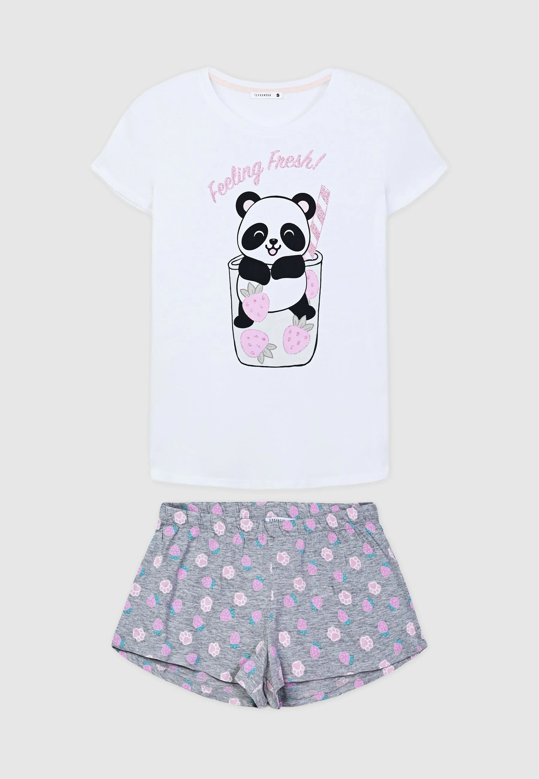 Set pigiama t-shirt e shorts con animaletto - Image 4