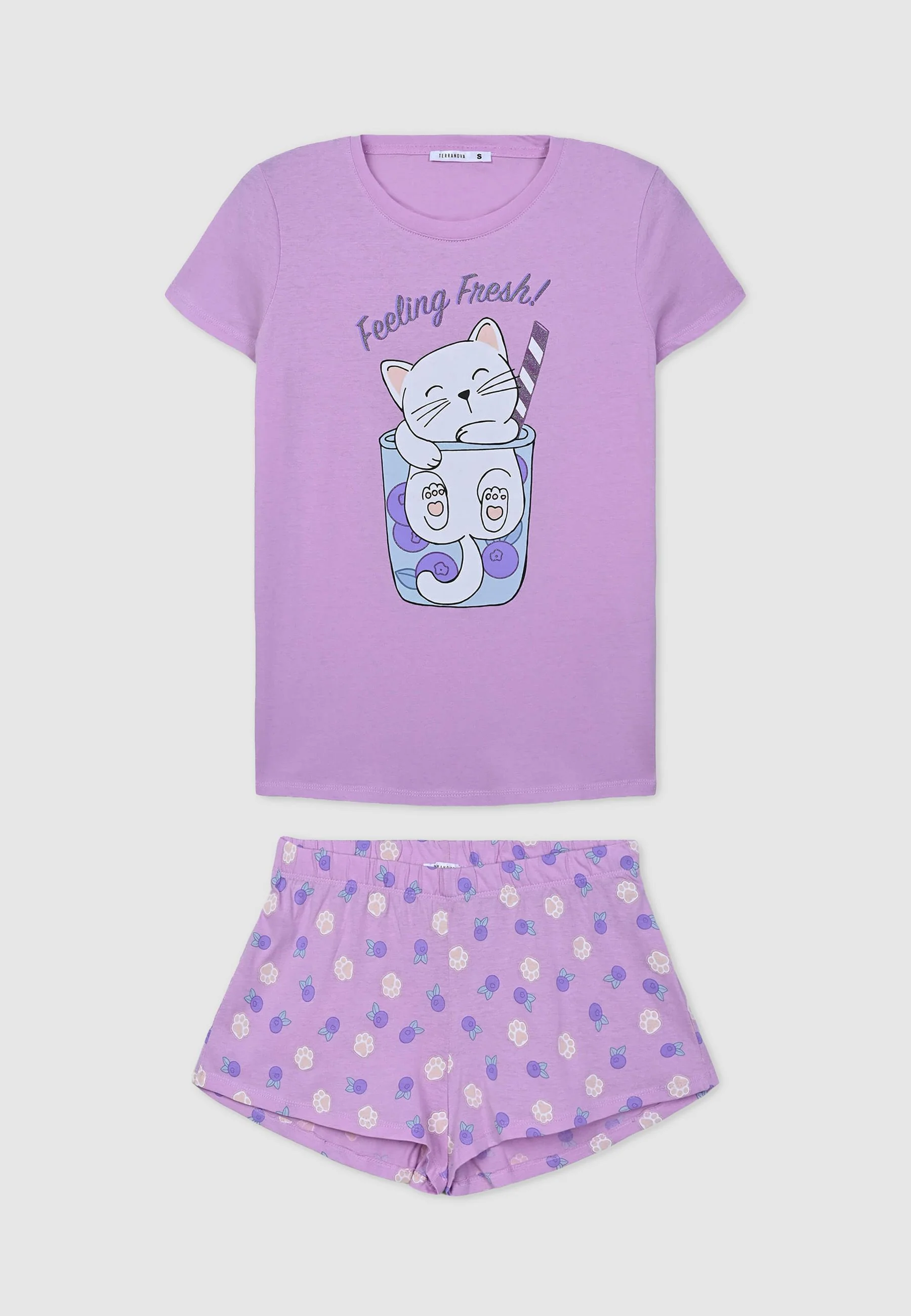 Set pigiama t-shirt e shorts con animaletto - Image 5