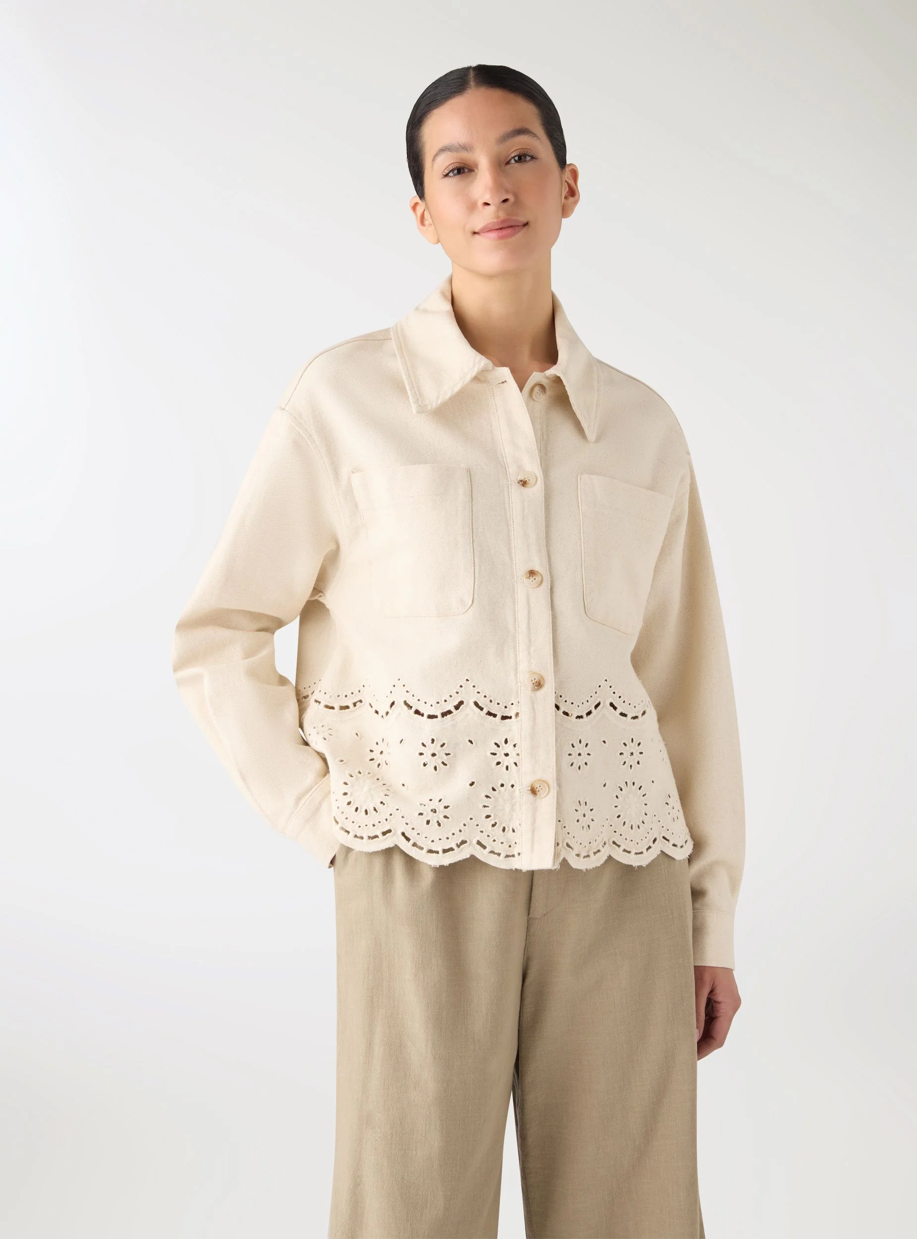 Shacket con ricamo sangallo - Image 2