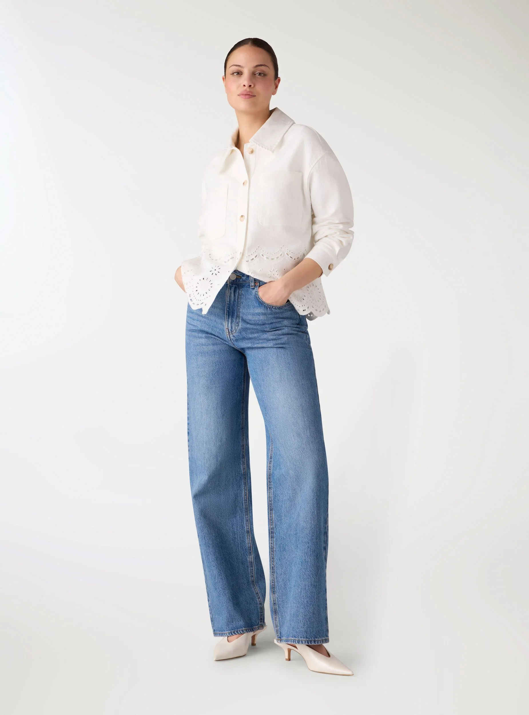 Shacket con ricamo sangallo - Image 2