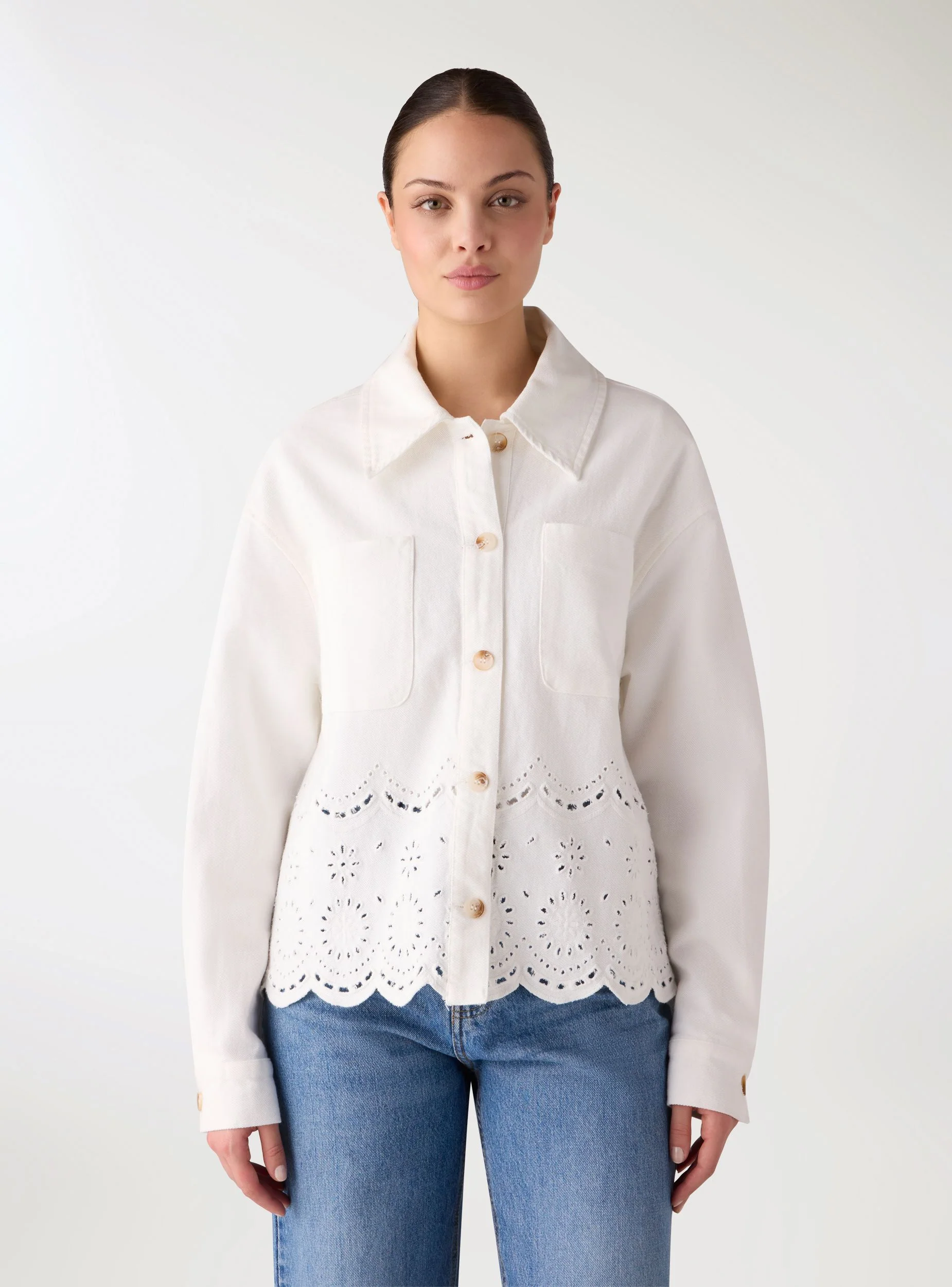 Shacket con ricamo sangallo - Image 3