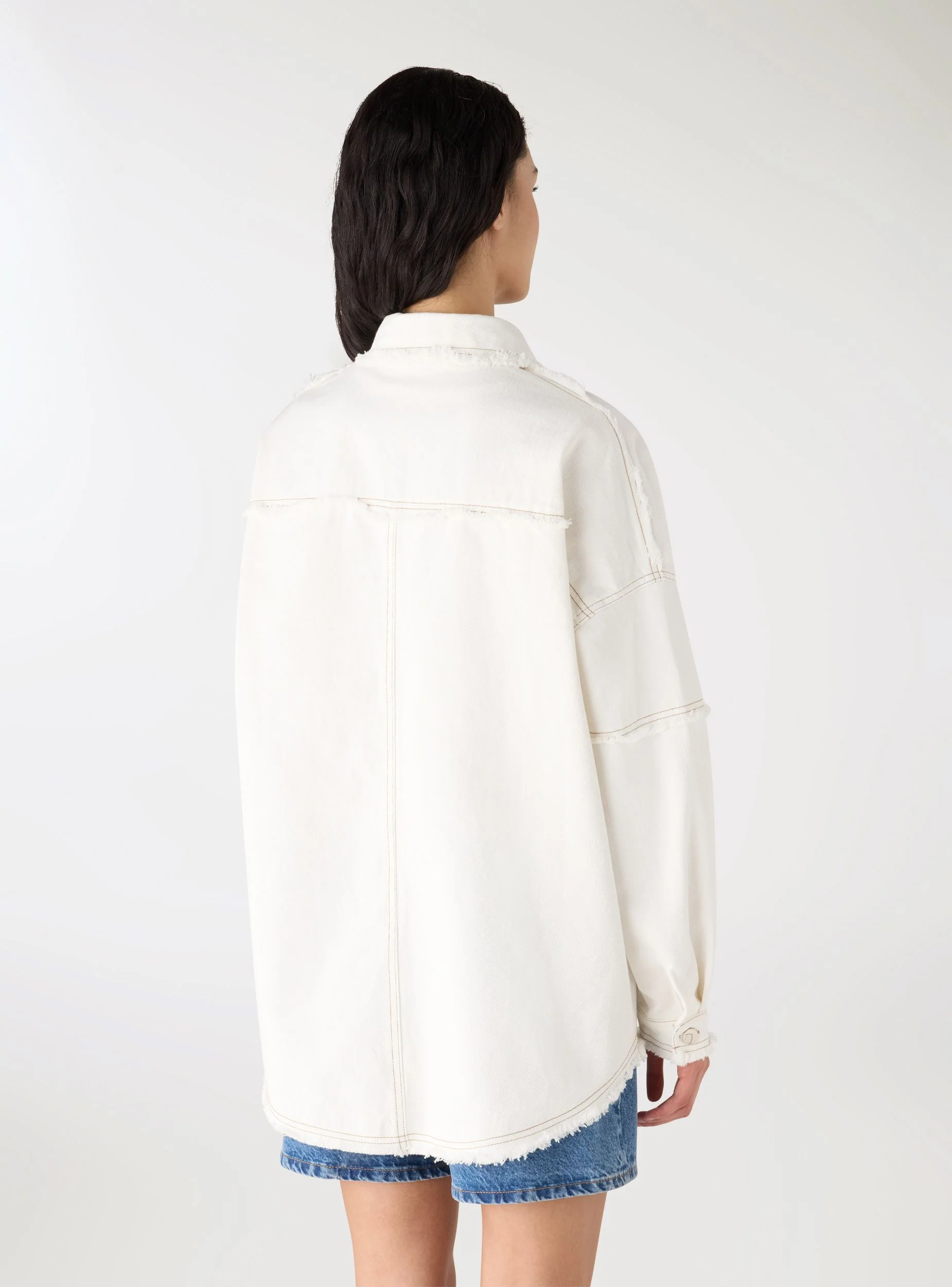 Shacket in denim con tasconi - Image 3
