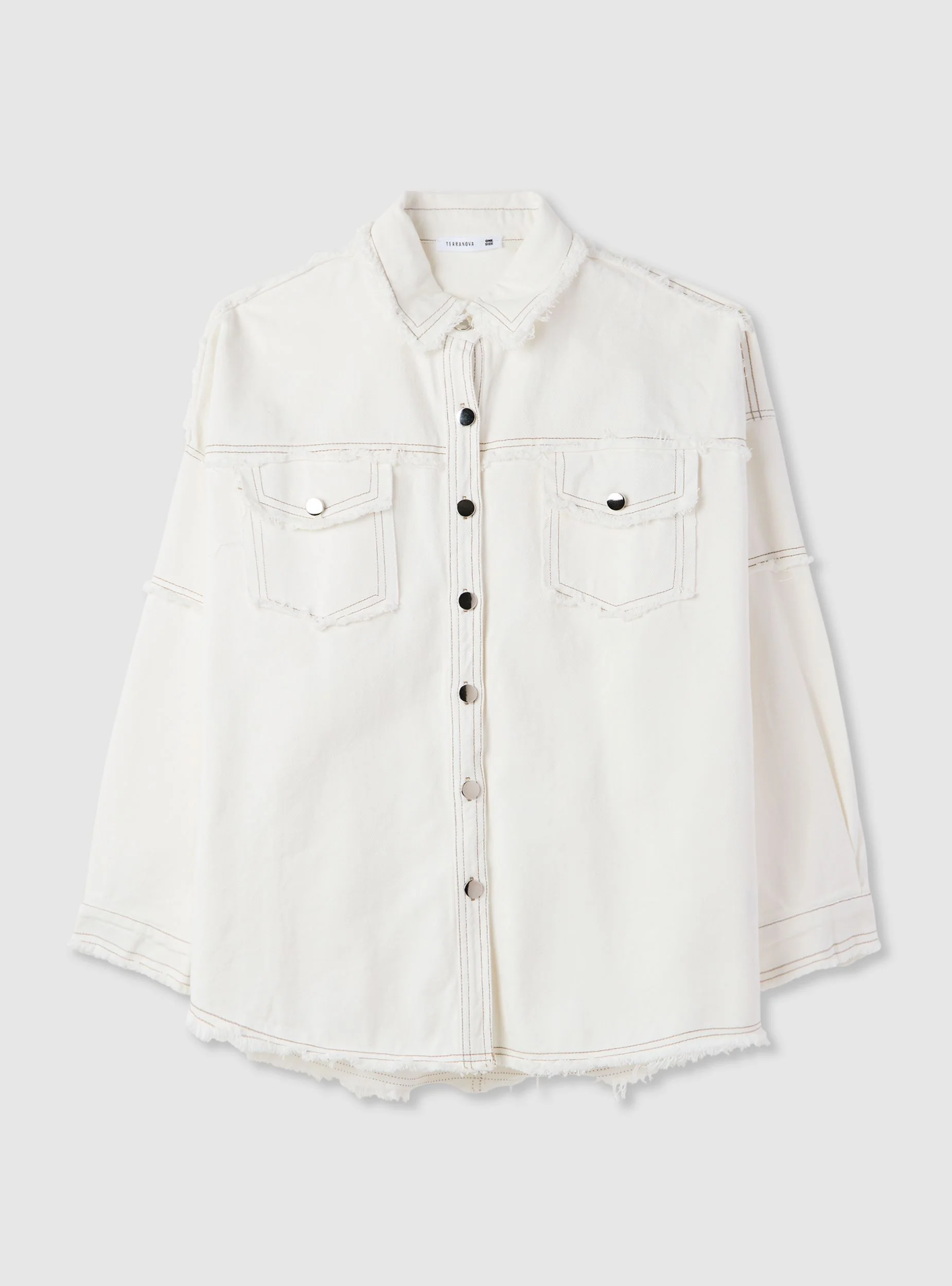 Shacket in denim con tasconi - Image 5