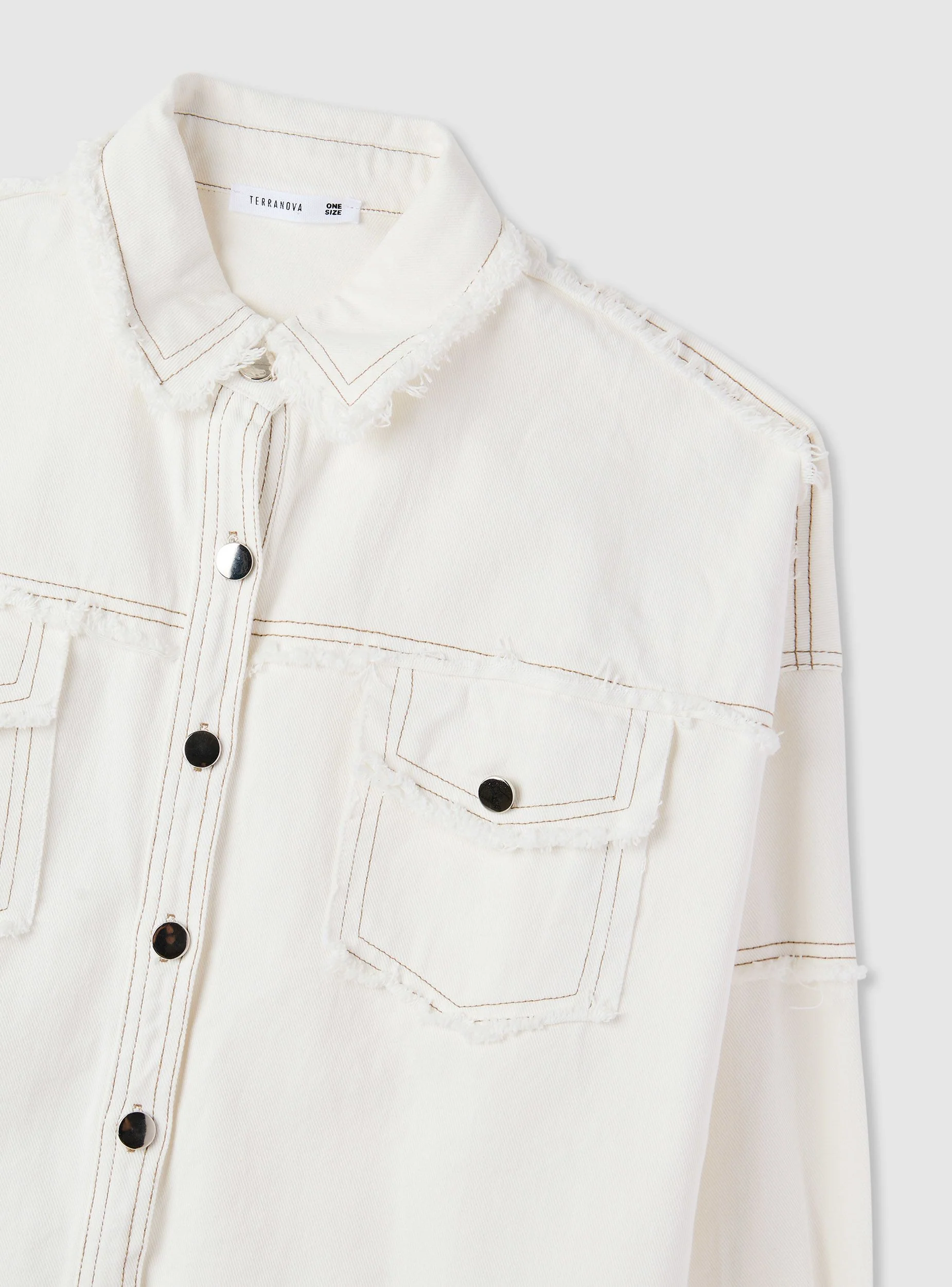 Shacket in denim con tasconi - Image 7