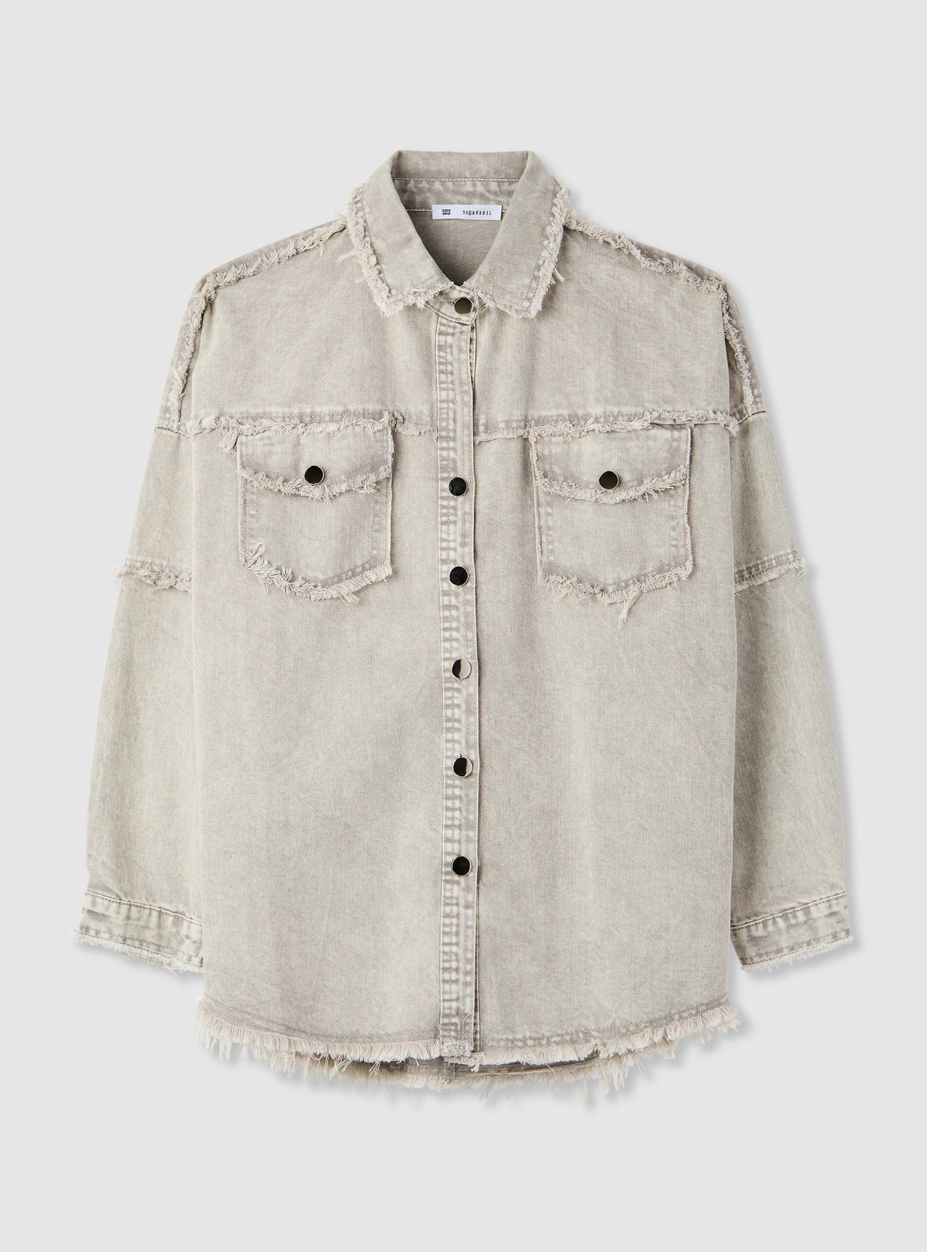Shacket in denim con tasconi - Image 5