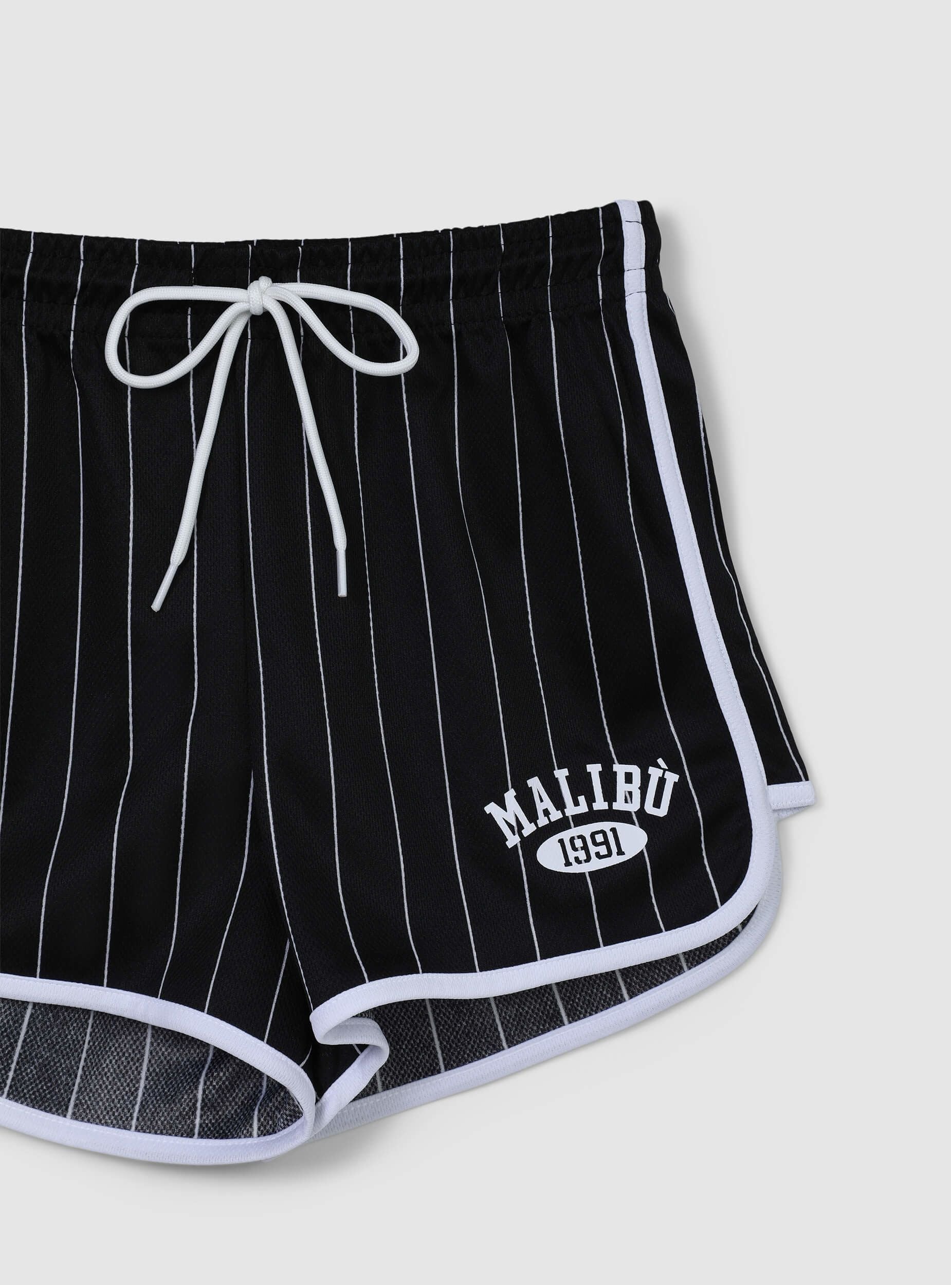 Shorts a righe con stampa college - Image 5