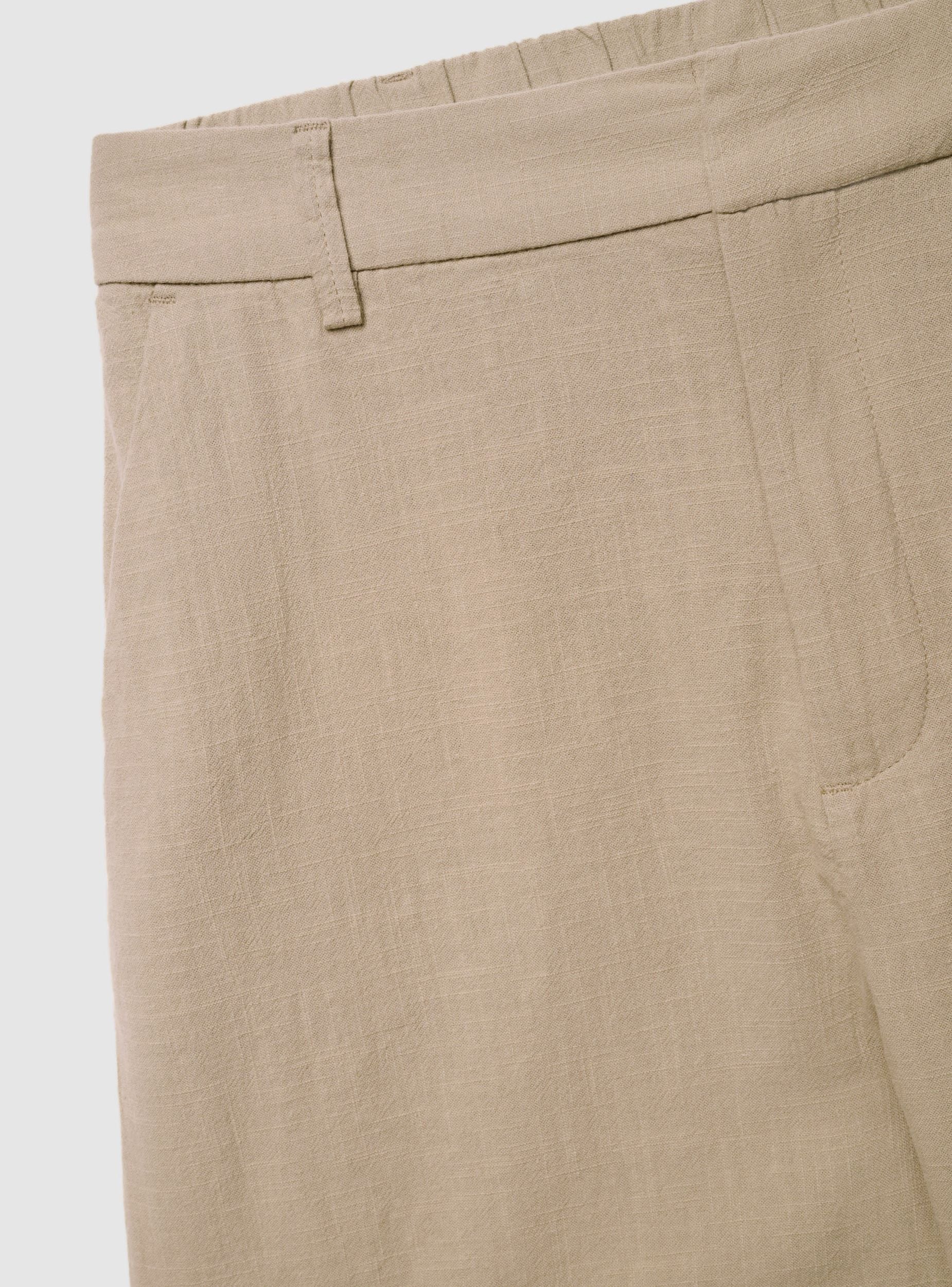 Shorts a tinta unita effetto lino - Image 7