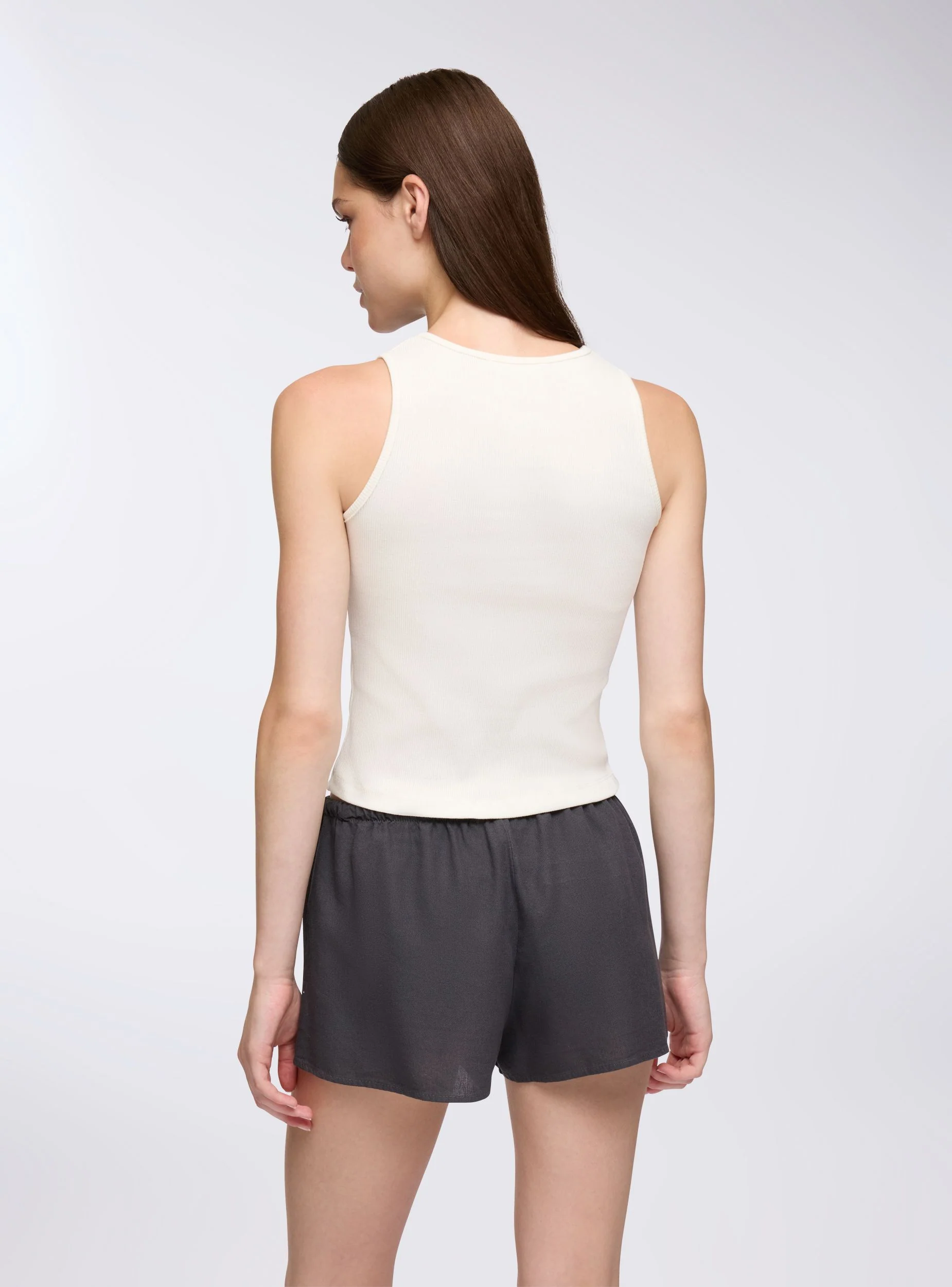 Shorts a vita bassa in misto lino - Image 4