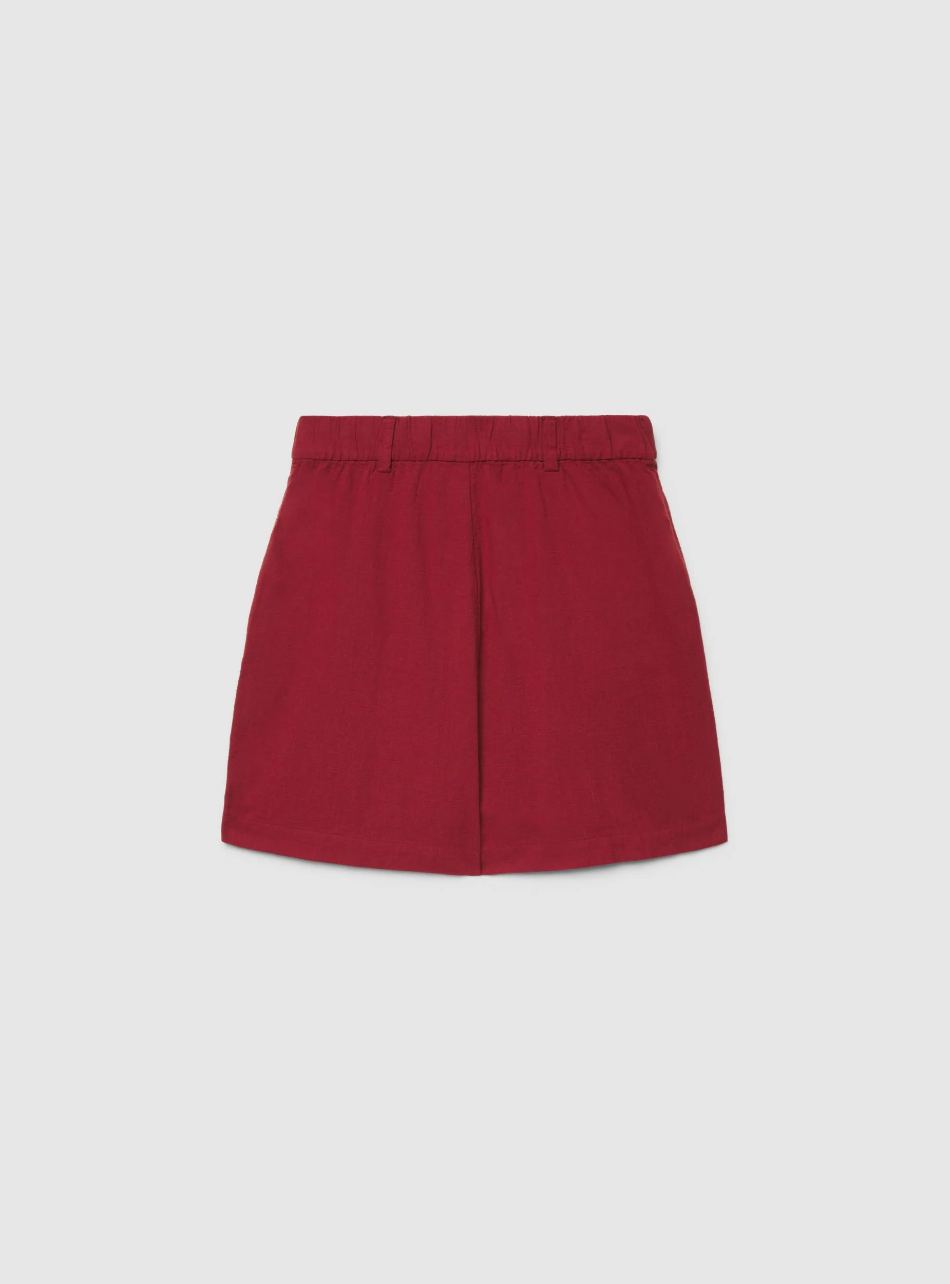 Shorts bermuda effetto lino a tinta unita - Image 6