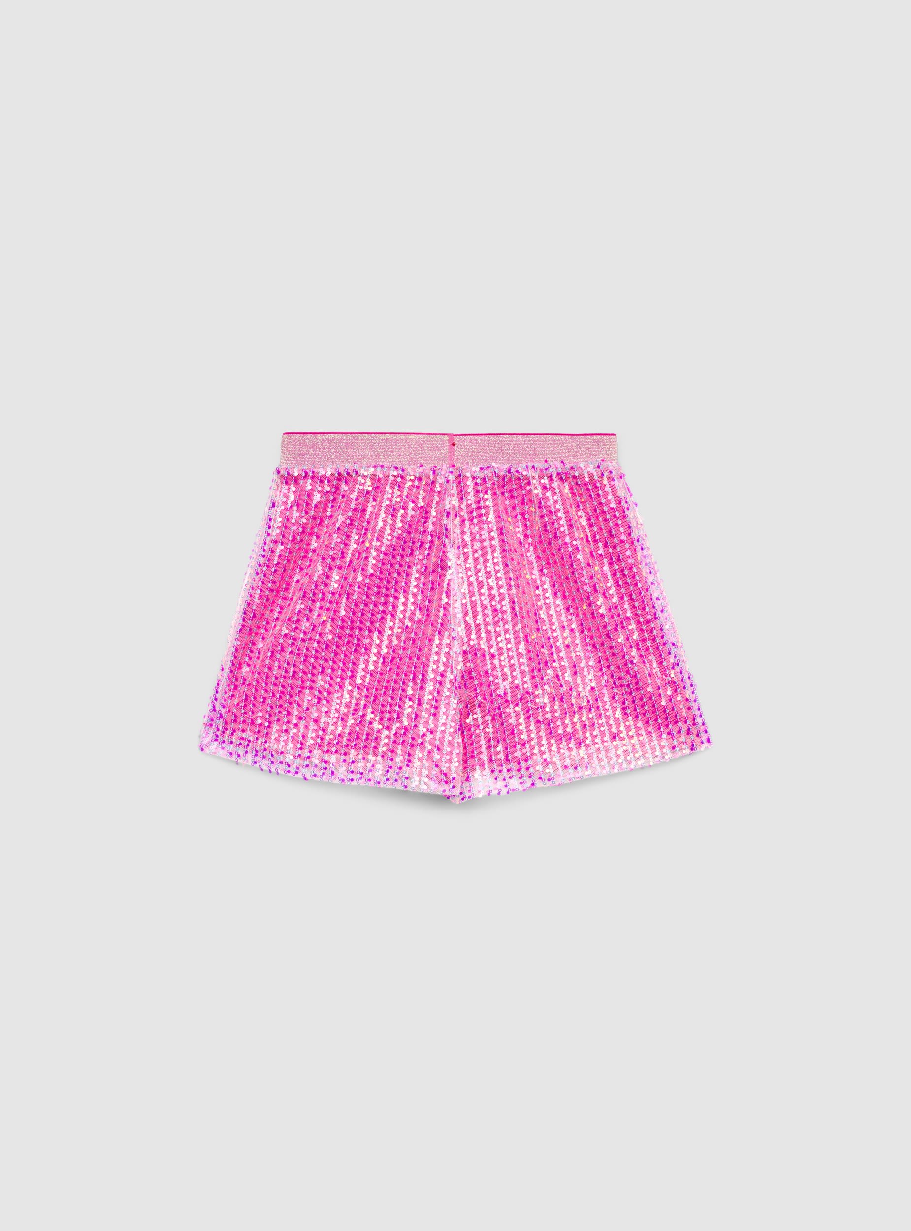 Shorts con paillettes e vita elasticizzata - Image 2