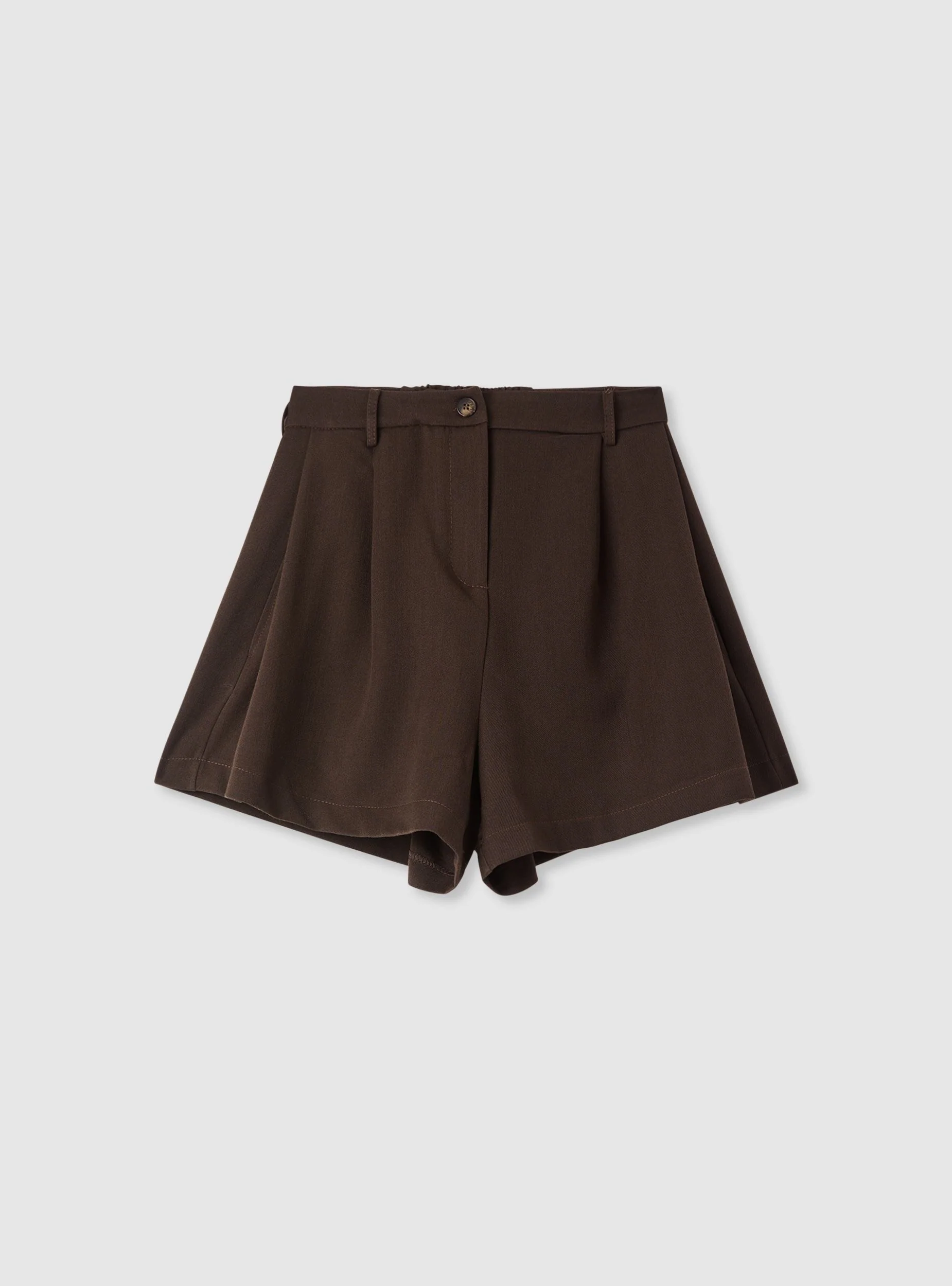 Shorts con pieghe a tinta unita - Image 5