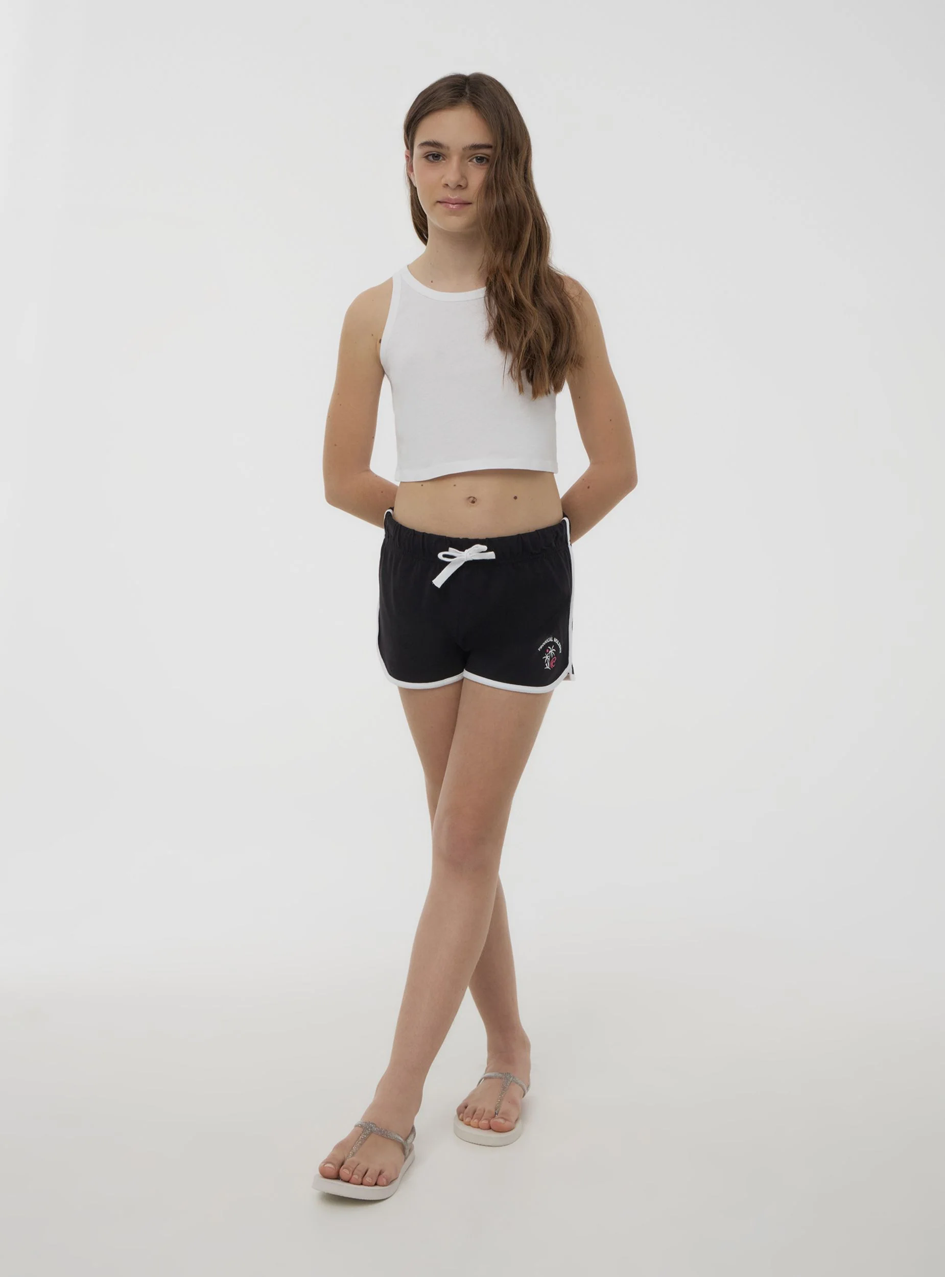 Shorts con stampa e profili - Image 2