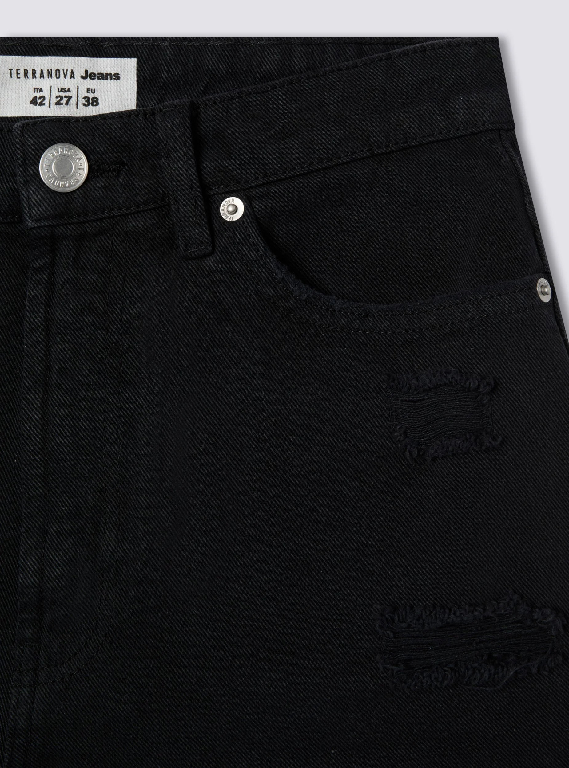 Shorts di jeans con strappi - Image 5
