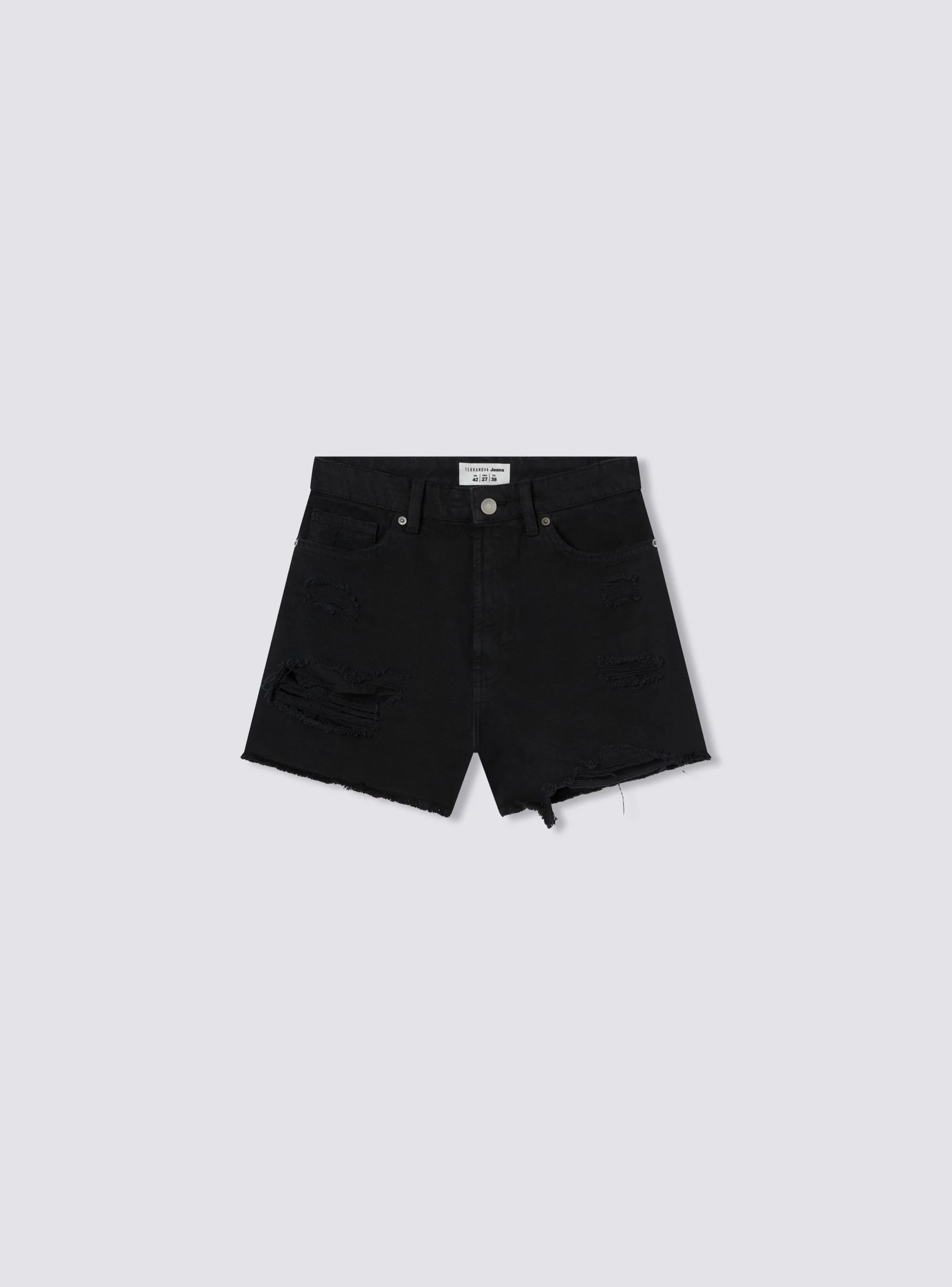 Shorts di jeans con strappi - Image 6