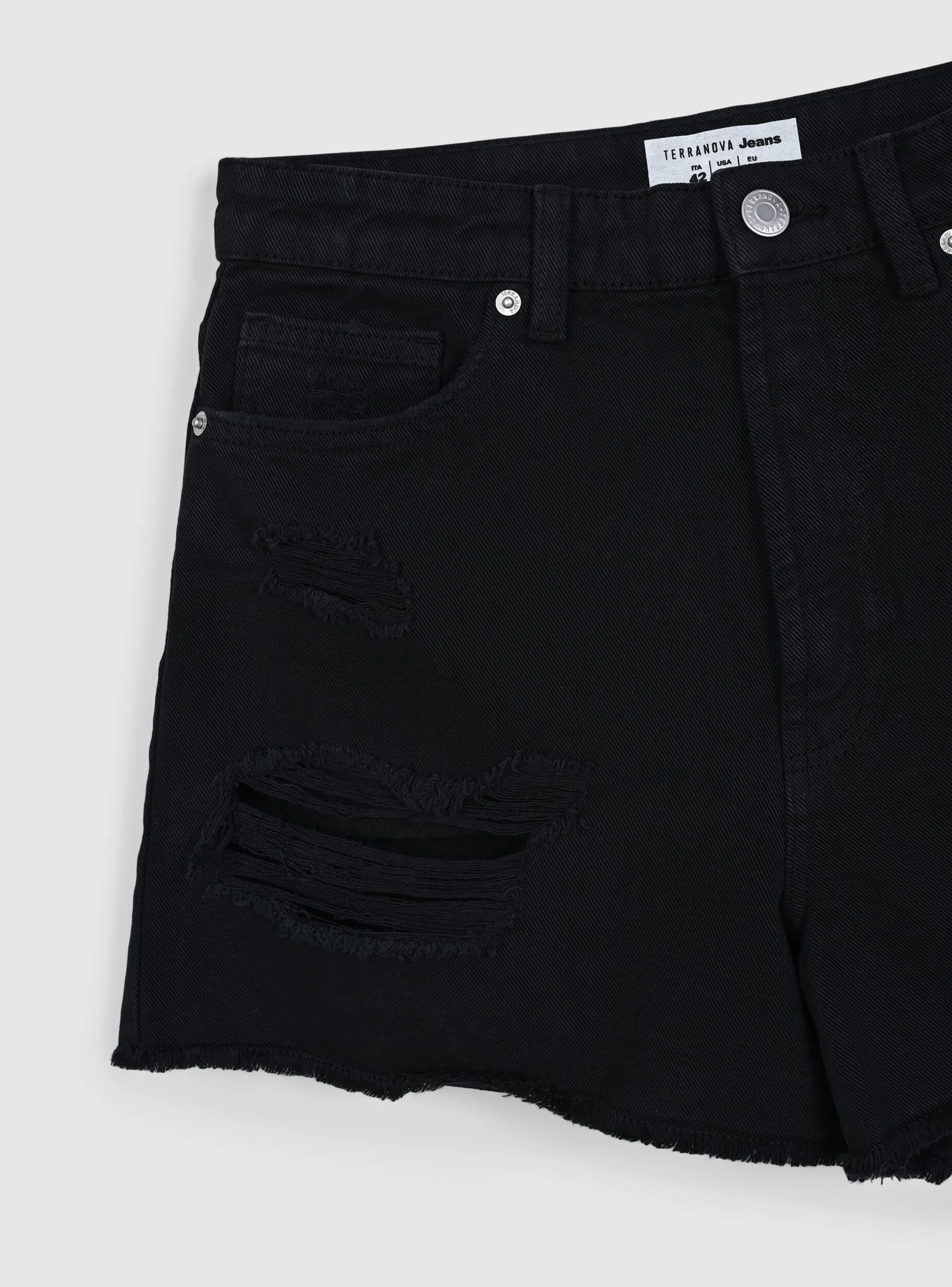 Shorts di jeans con strappi - Image 7