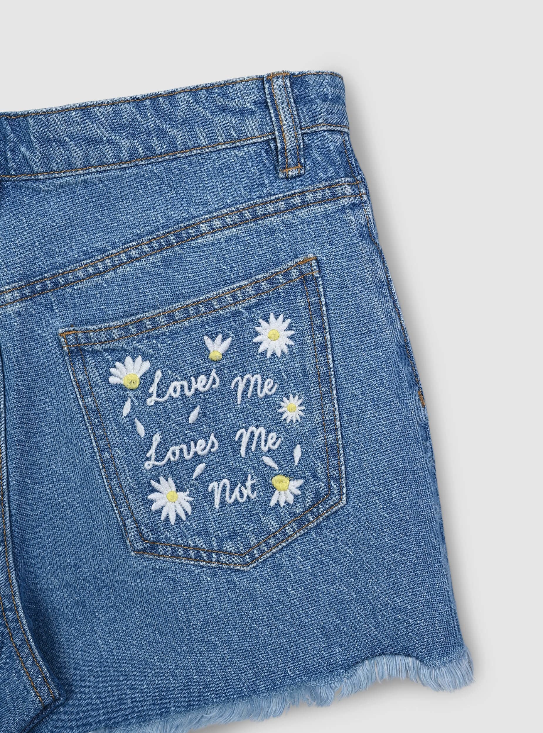 Shorts di jeans mom con ricami - Image 5
