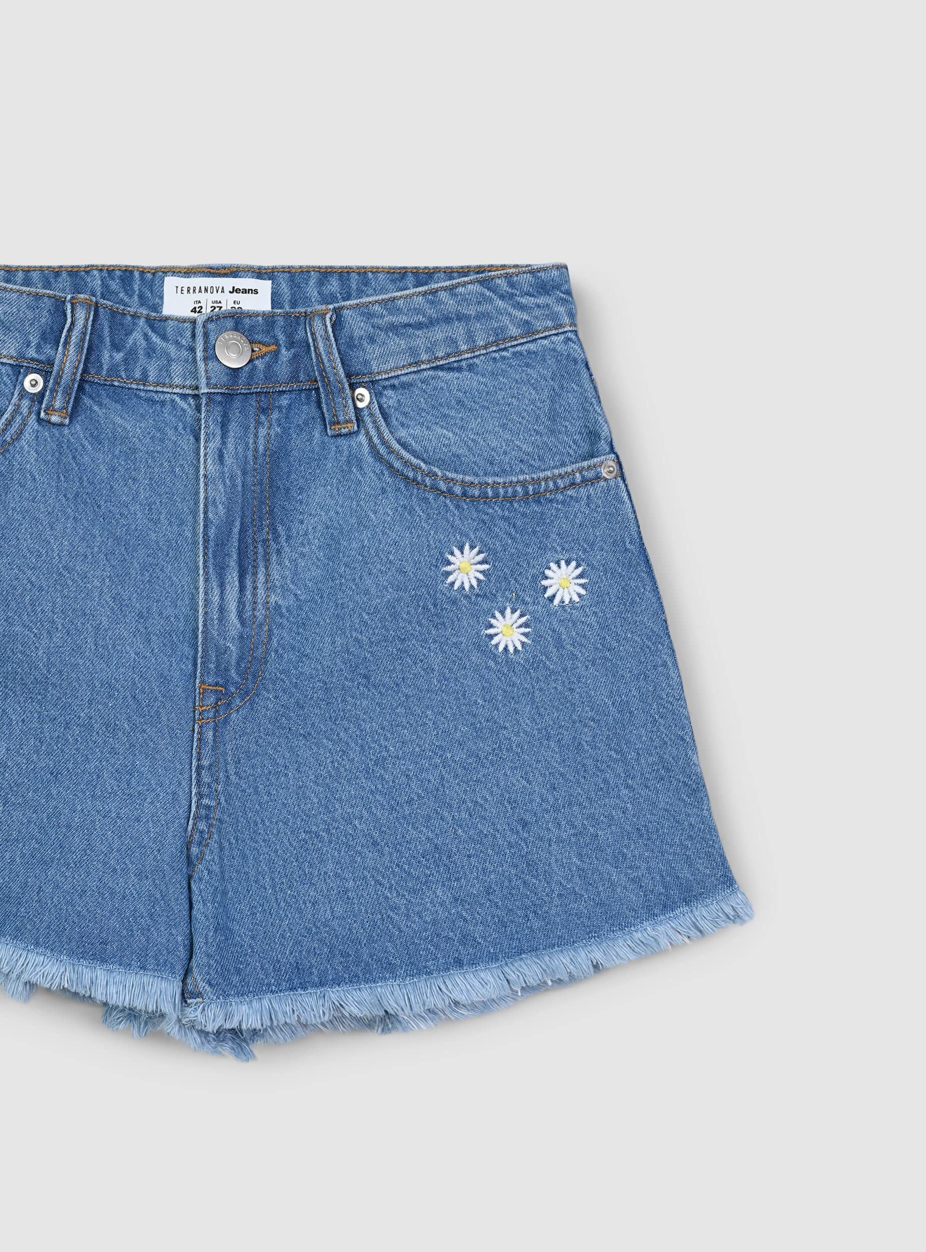 Shorts di jeans mom con ricami - Image 8