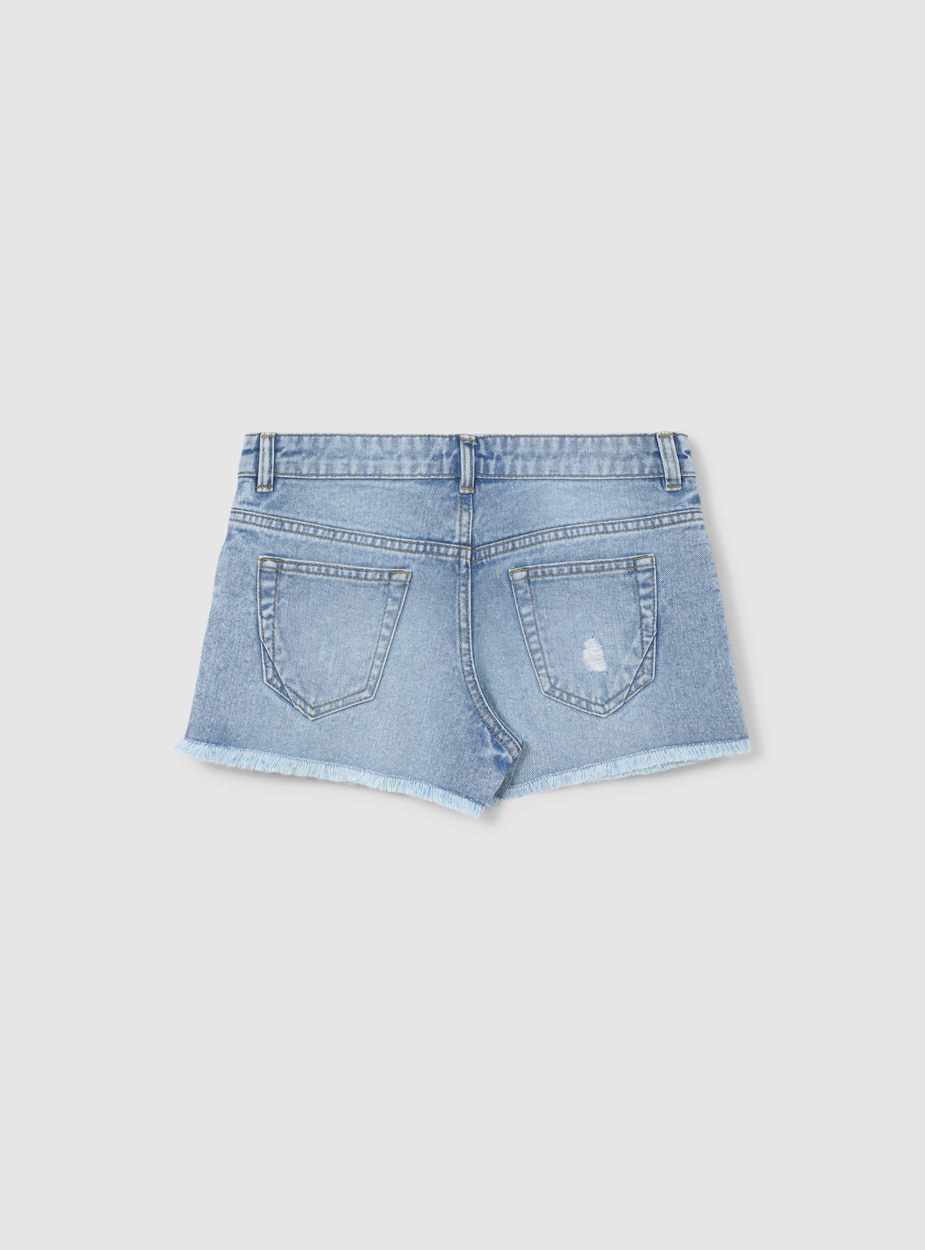 Shorts di jeans sfrangiati con strappi - Image 5