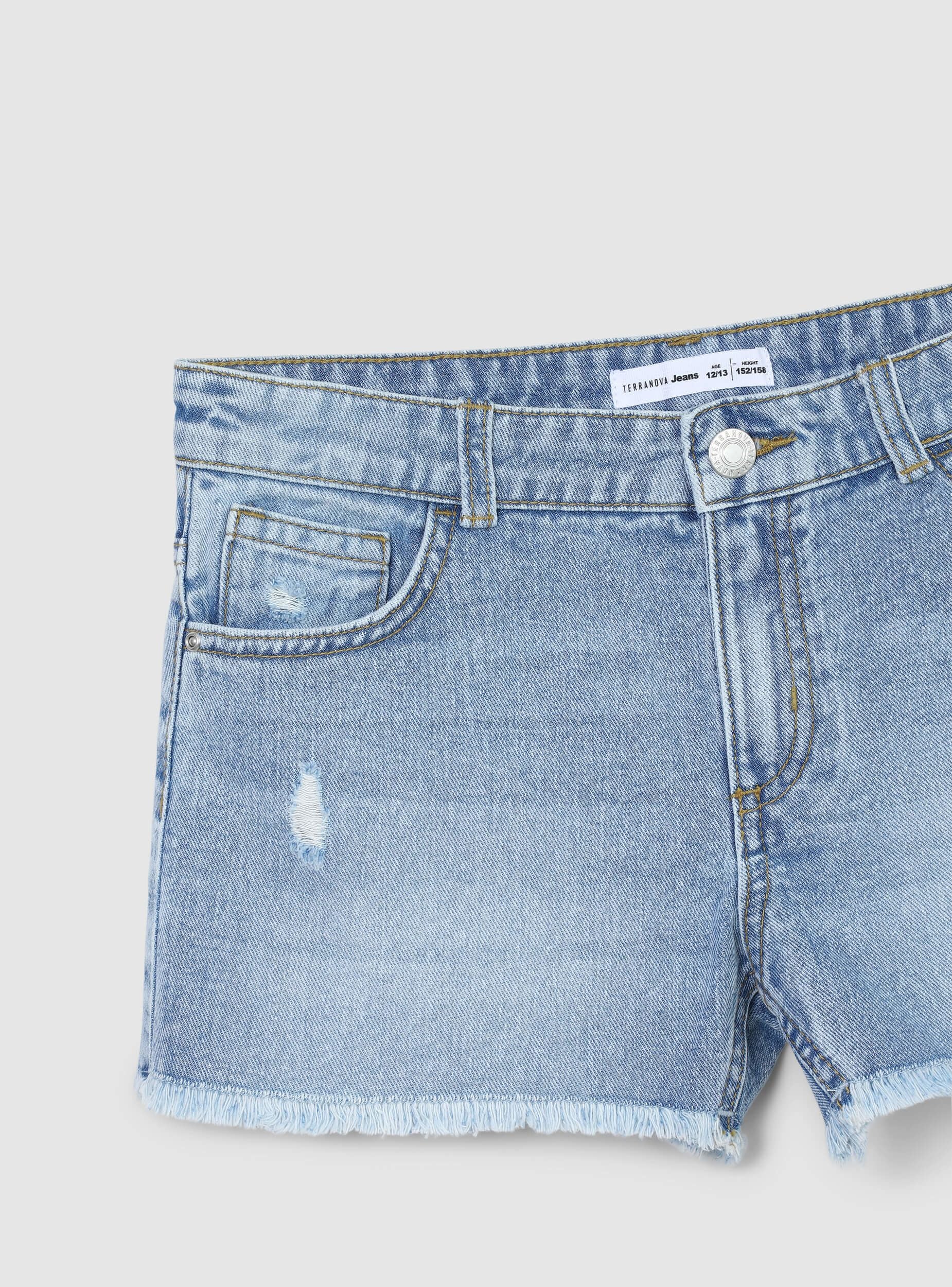 Shorts di jeans sfrangiati con strappi - Image 6