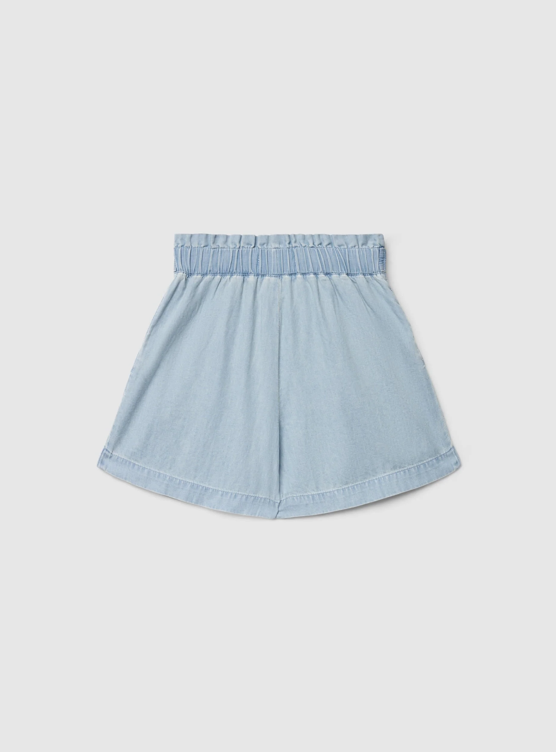 Shorts effetto jeans con cintura annodata - Image 5