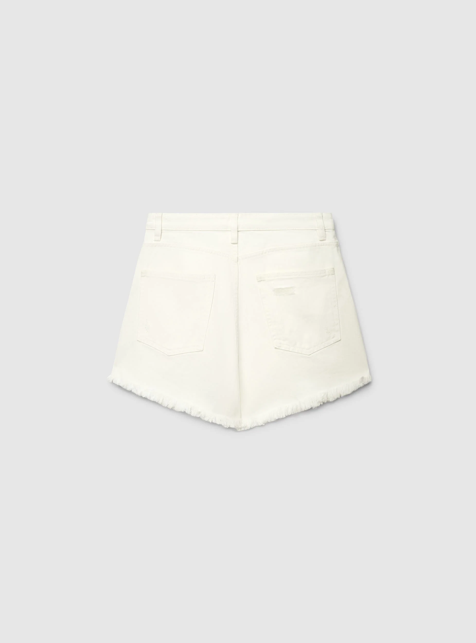 Shorts in denim con strappi e orlo sfrangiato - Image 5