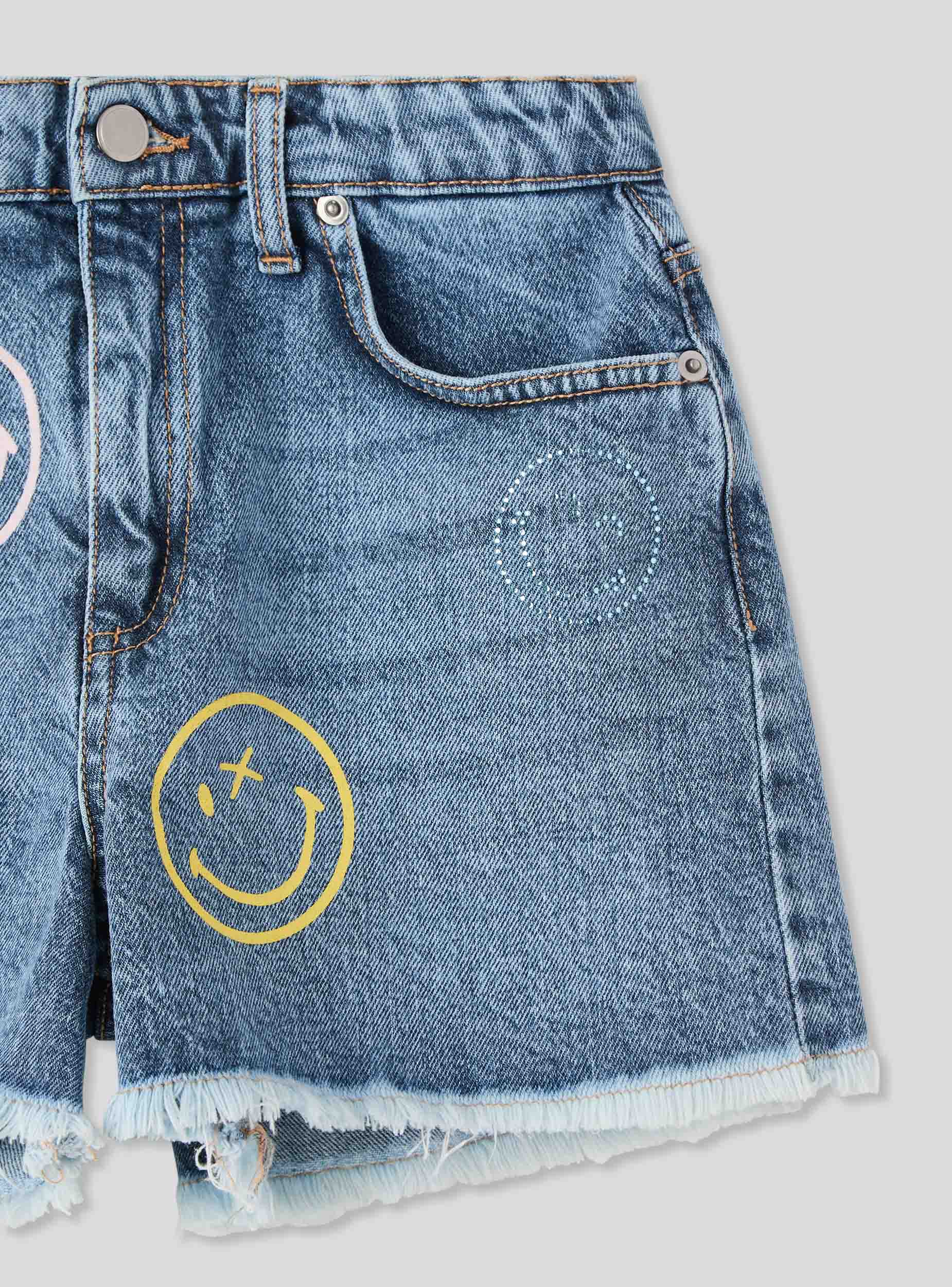Shorts in jeans con stampe - Image 4