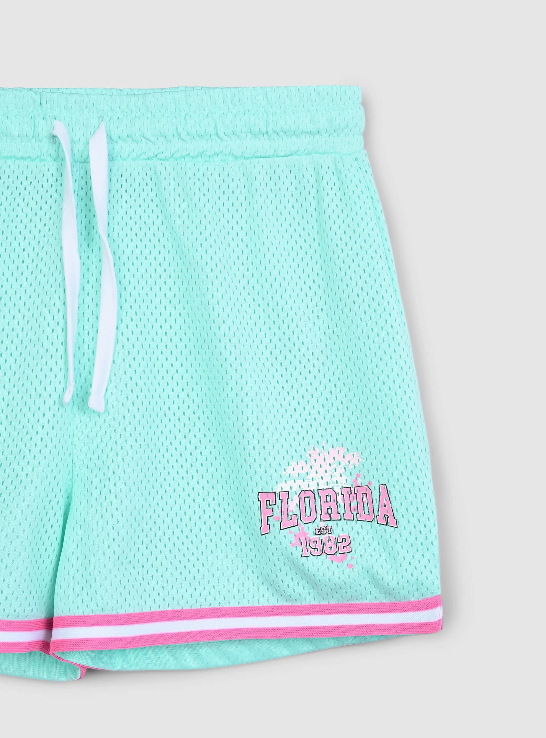 Shorts in rete stile basket con stampa - Image 6