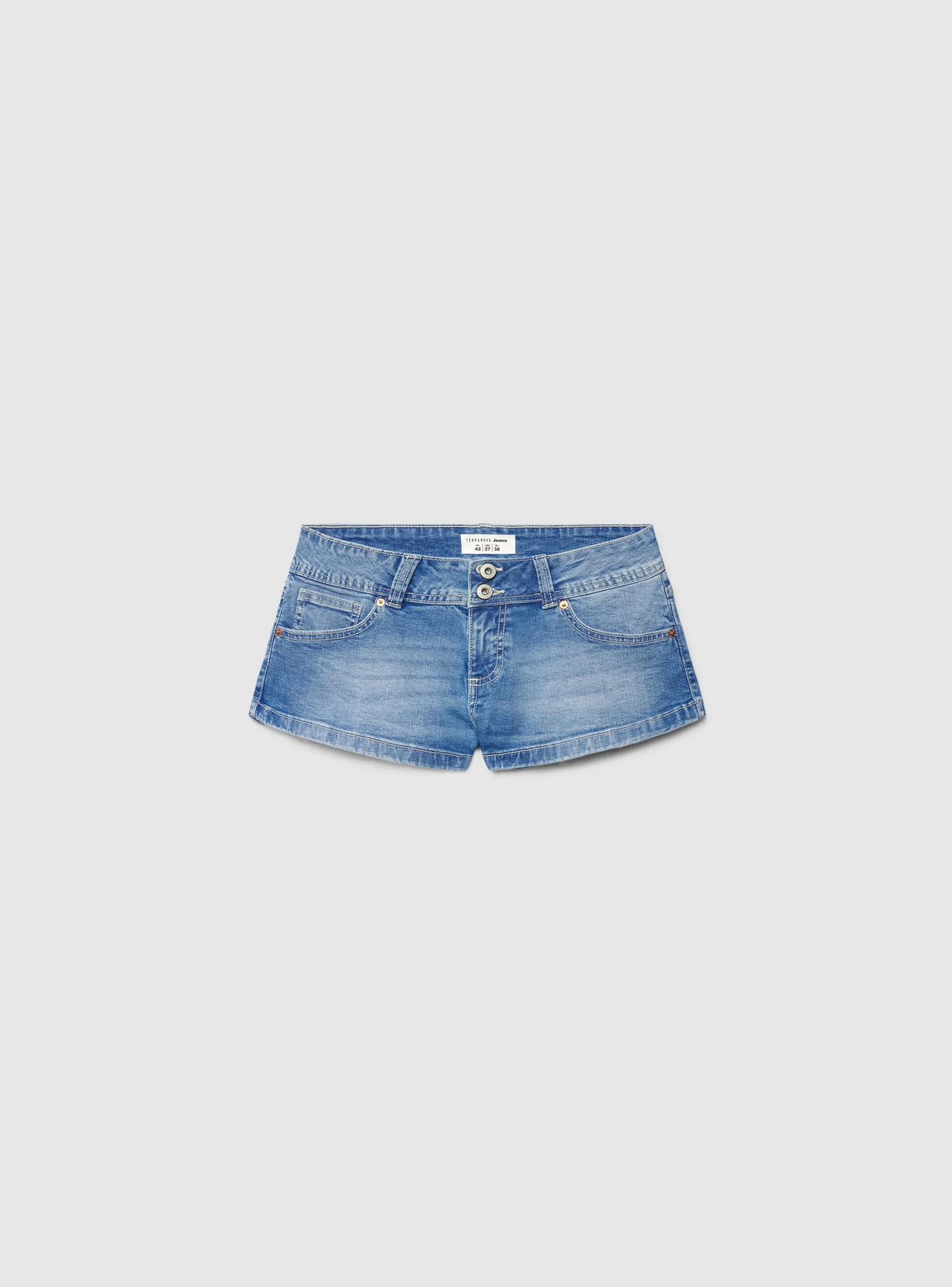 Shorts jeans a vita bassa con tasche - Image 5