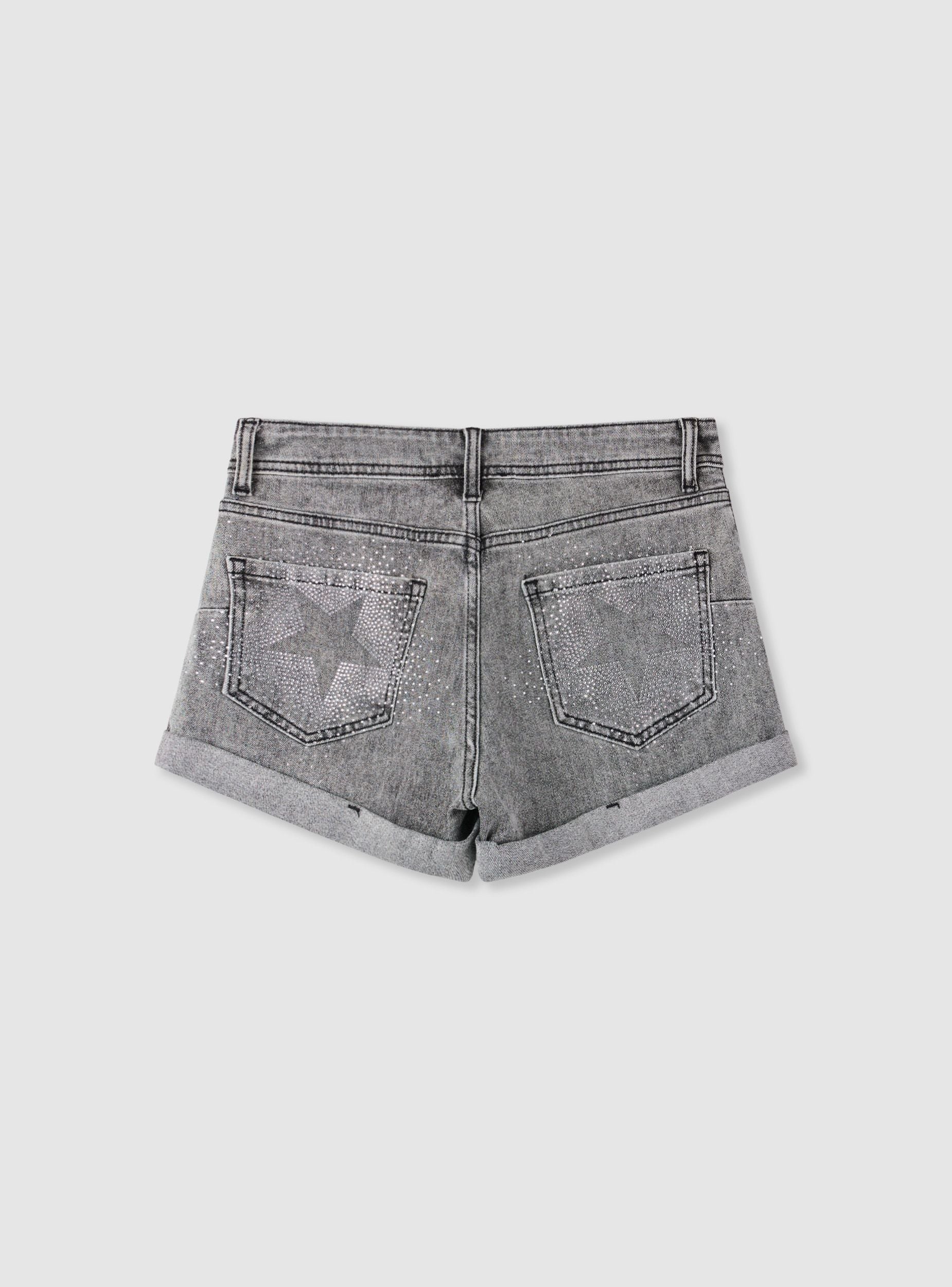 Shorts jeans con applicazioni a stella - Image 2