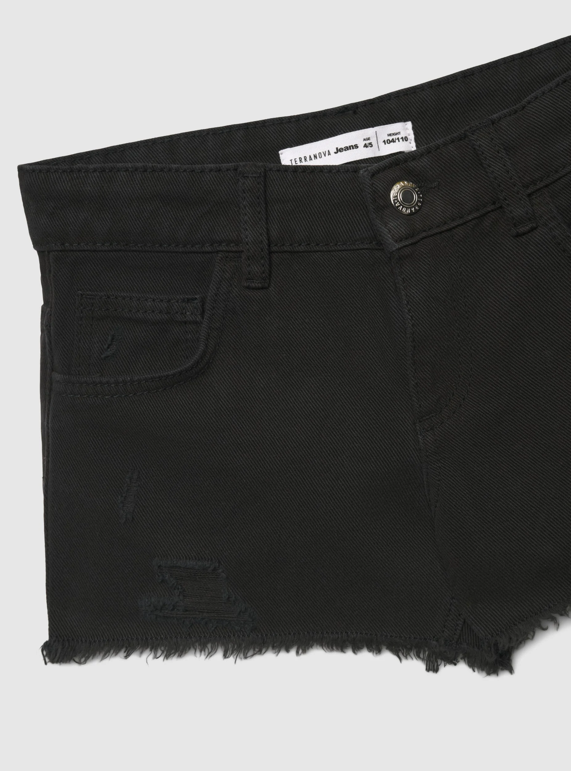 Shorts jeans con strappi e orlo sfrangiato - Image 6