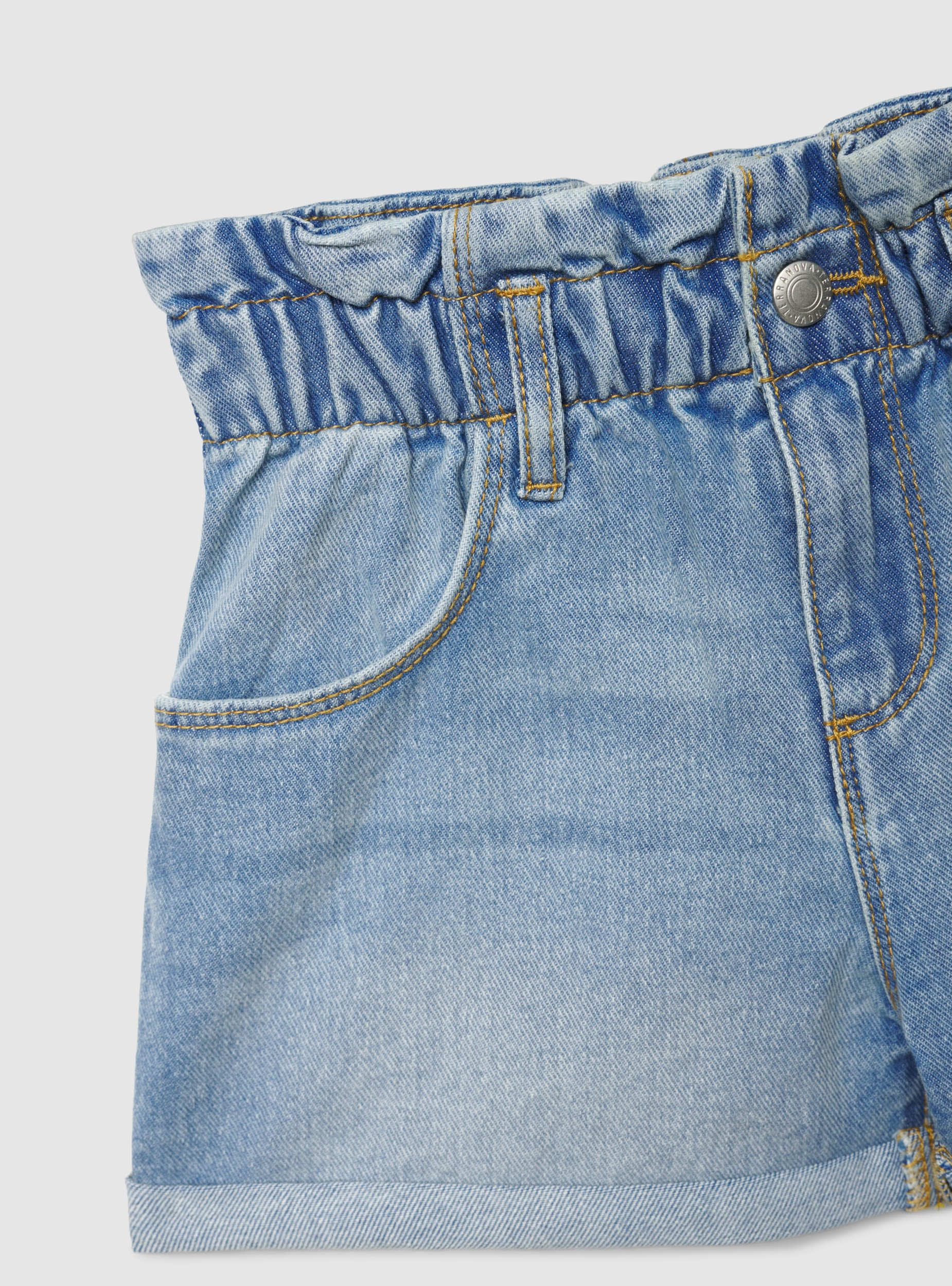 Shorts jeans con vita elasticizzata - Image 6