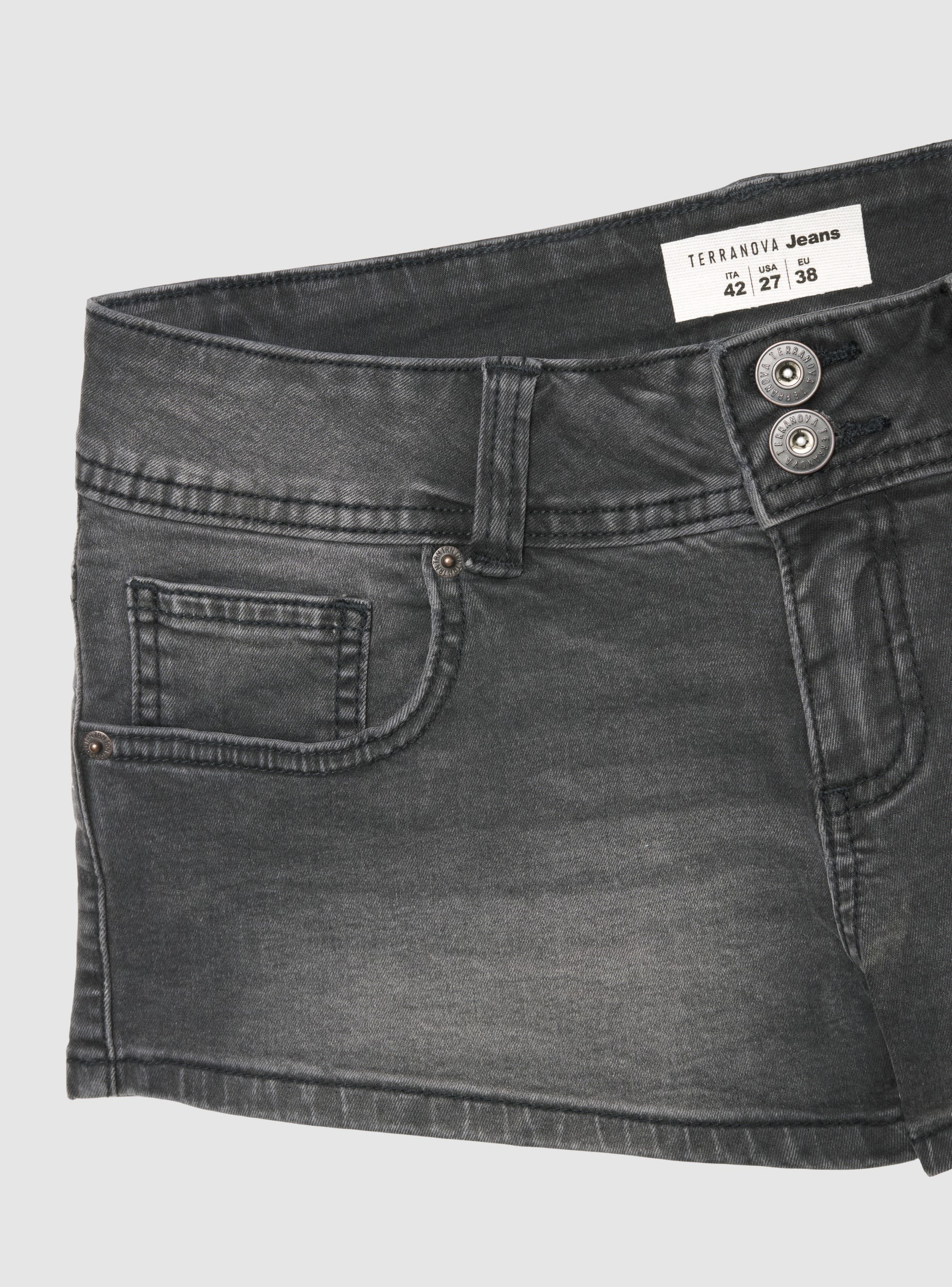 Shorts jeans vita bassa con tasche sul retro - Image 5