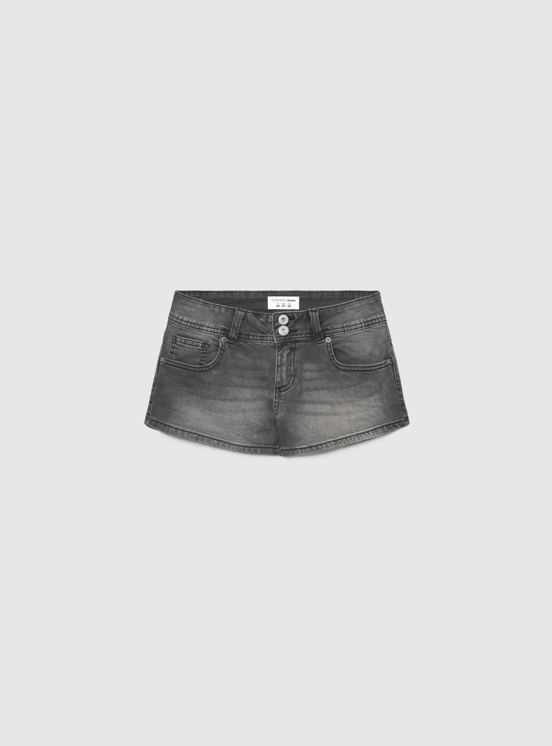 Shorts jeans vita bassa con tasche sul retro - Image 6