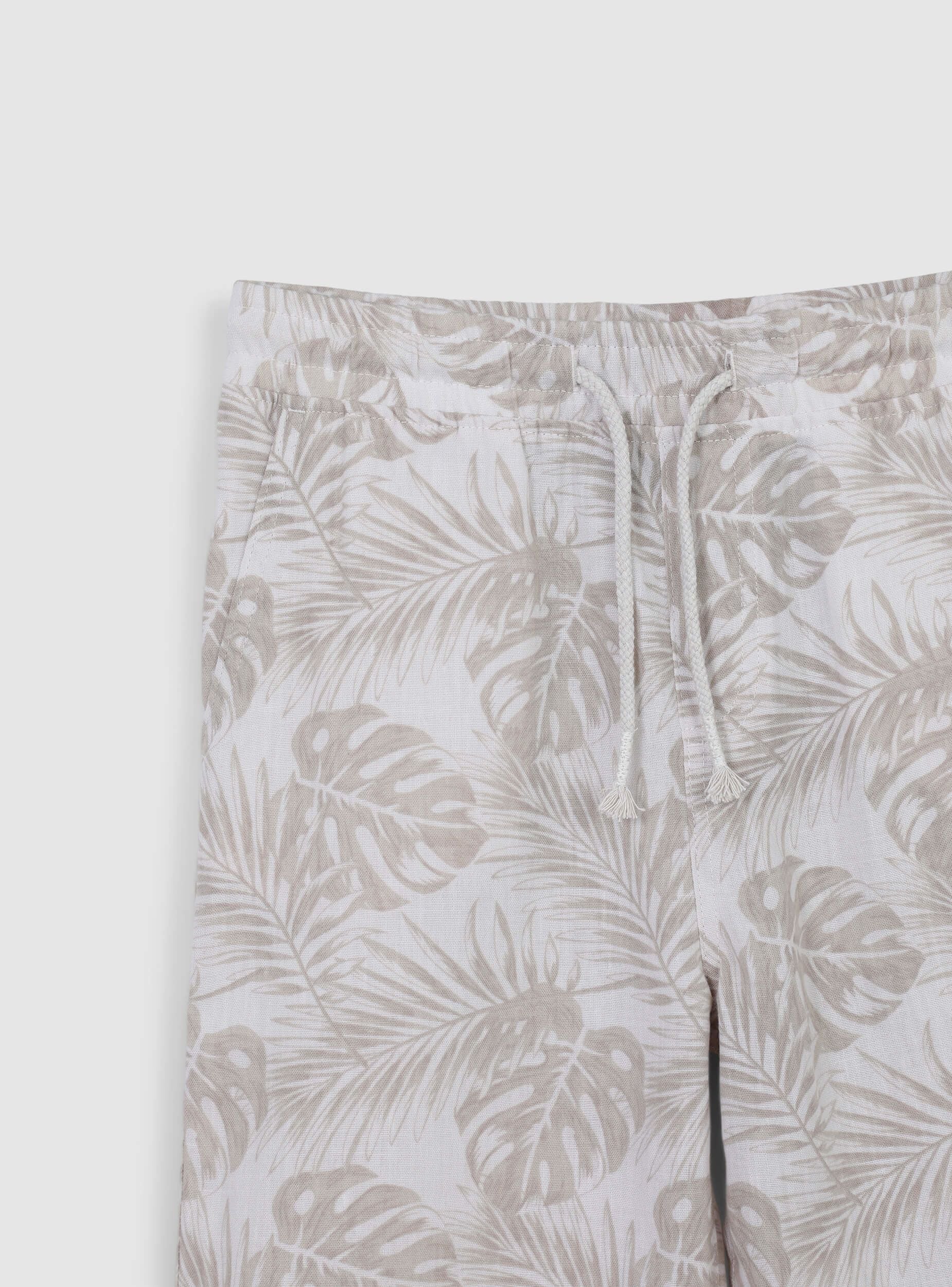 Shorts jogger fantasia foglie tessuto leggero - Image 5